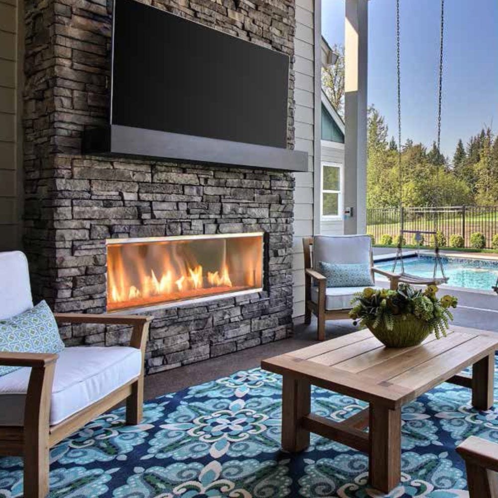 Majestic Lanai Linear Outdoor Fireplace