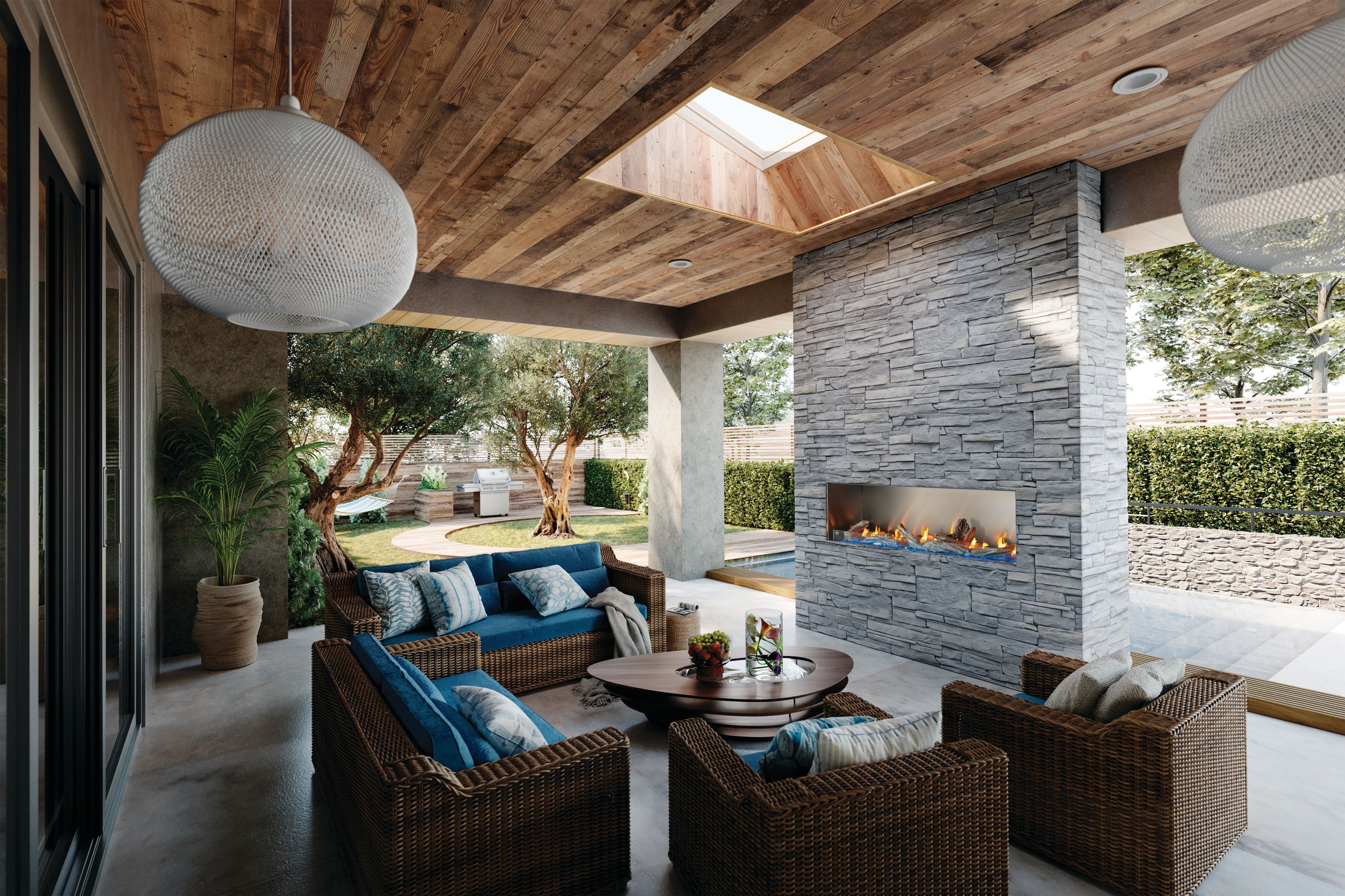 Napoleon Galaxy Linear Outdoor Fireplace