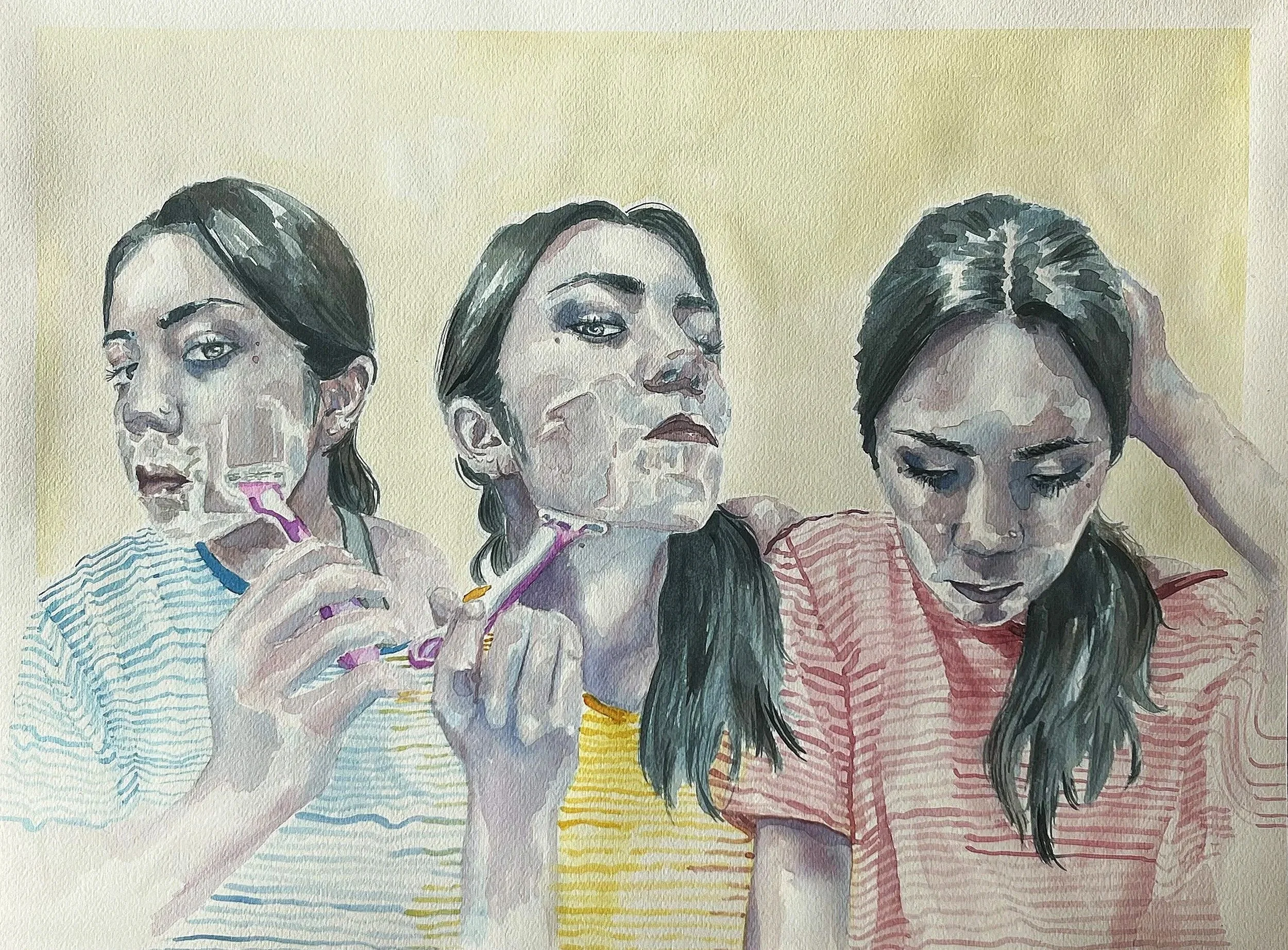 "daddy's girl" 18x24 watercolor