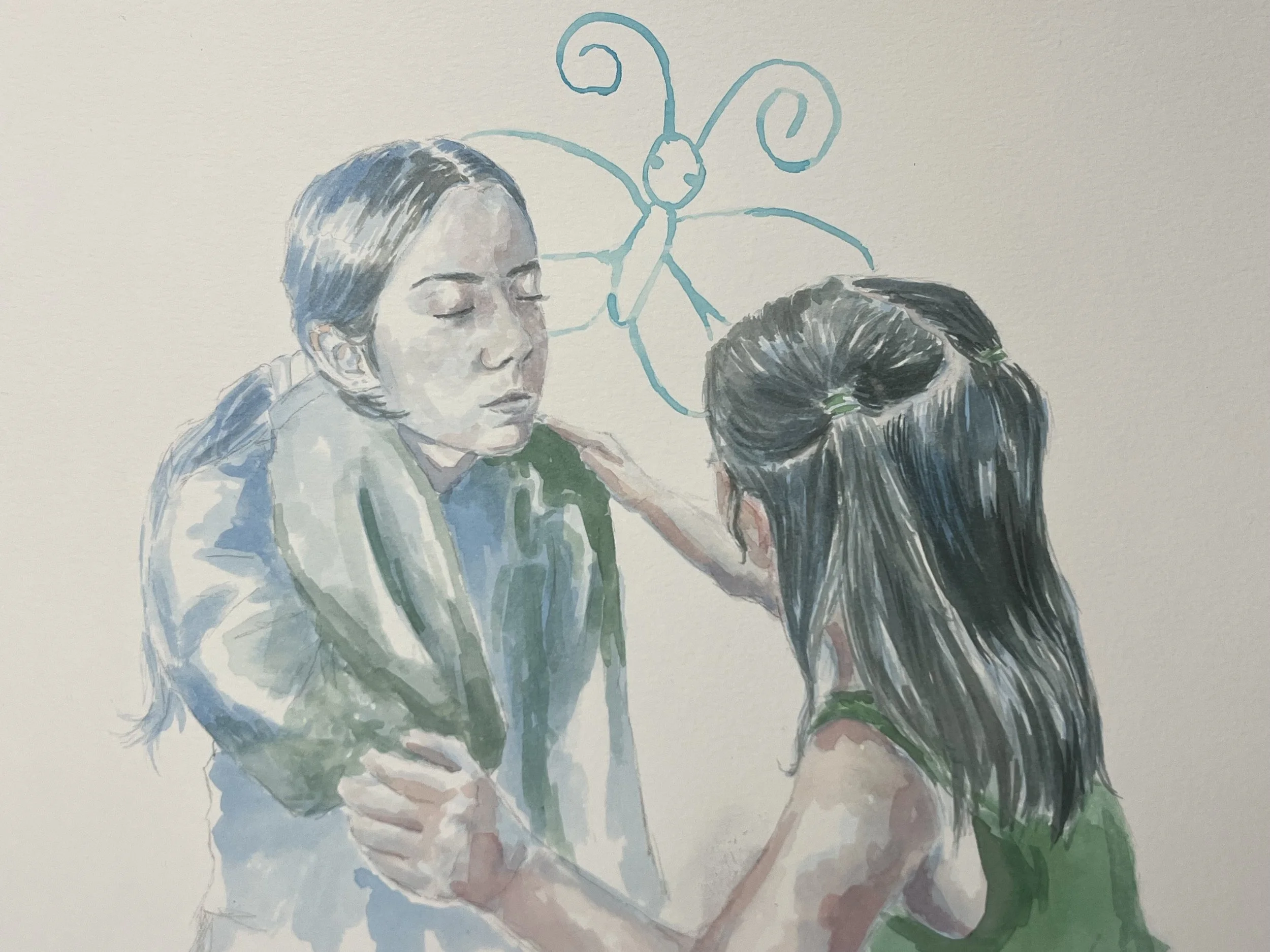 "your touch," 9x12 watercolor, age 20