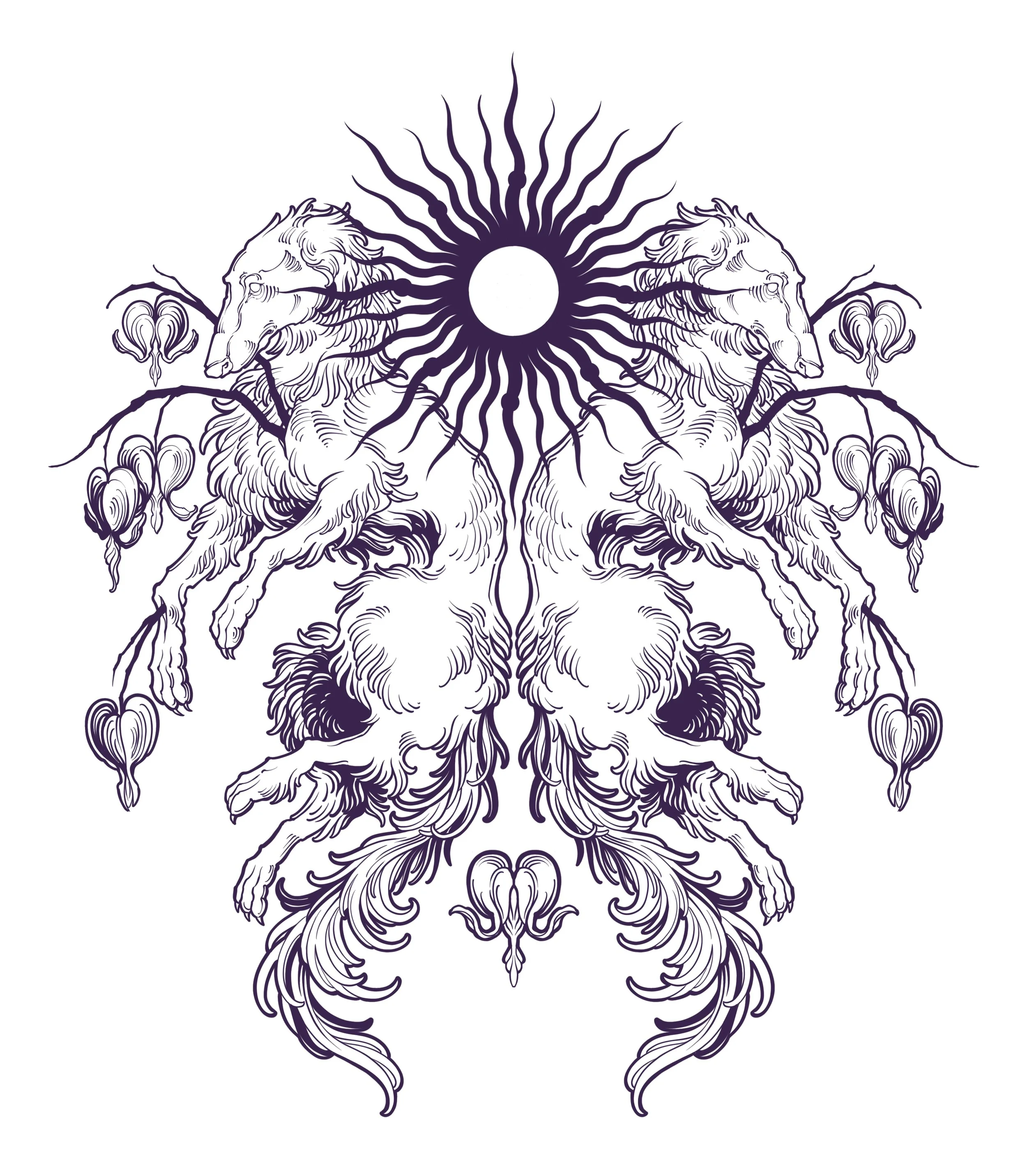 Schöner Doppelsporn Aubergine