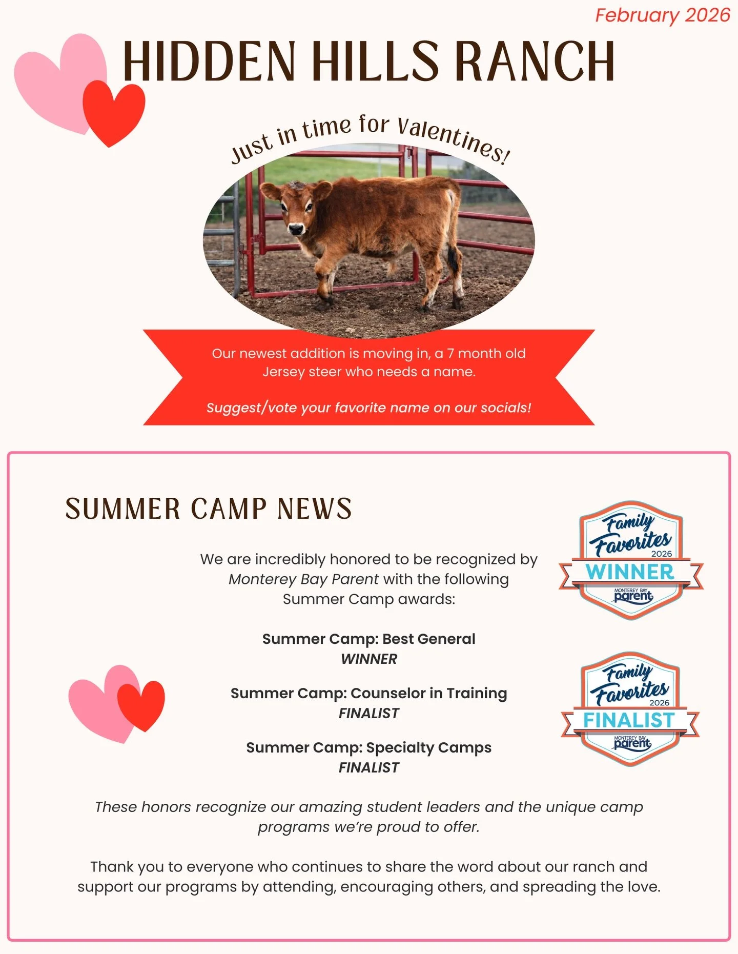 Have you checked your mail yet? 📬

Our monthly newsletter is waiting for you with the latest ranch updates, upcoming programs, and special happenings.

Want it sent straight to your inbox?
DM us your email and we&rsquo;ll happily add you to our list