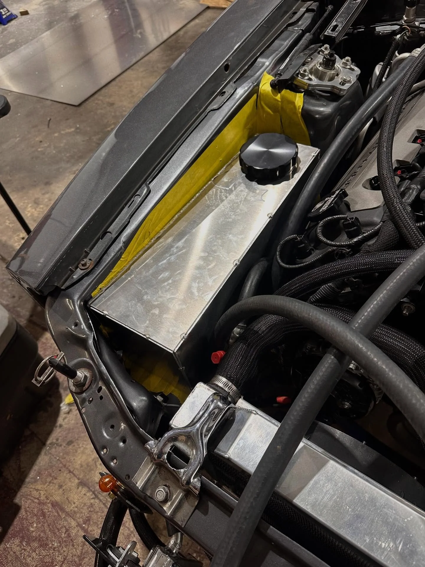 Custom intercooler tank, 79-04 mustang coyote swap cars. 

Good times