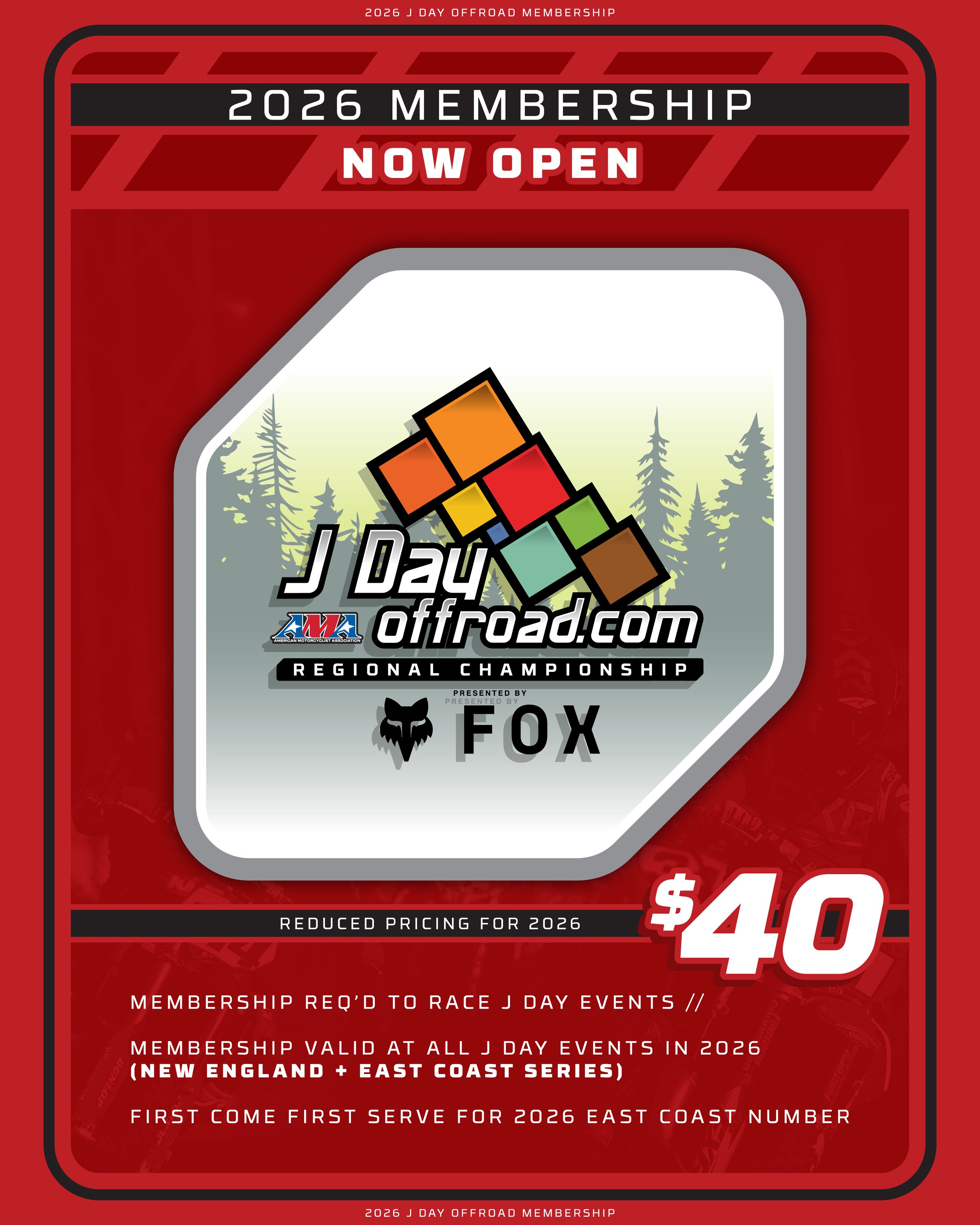 2026 J DAY OFF ROAD MEMBERSHIPS | NOW AVAILABLE!