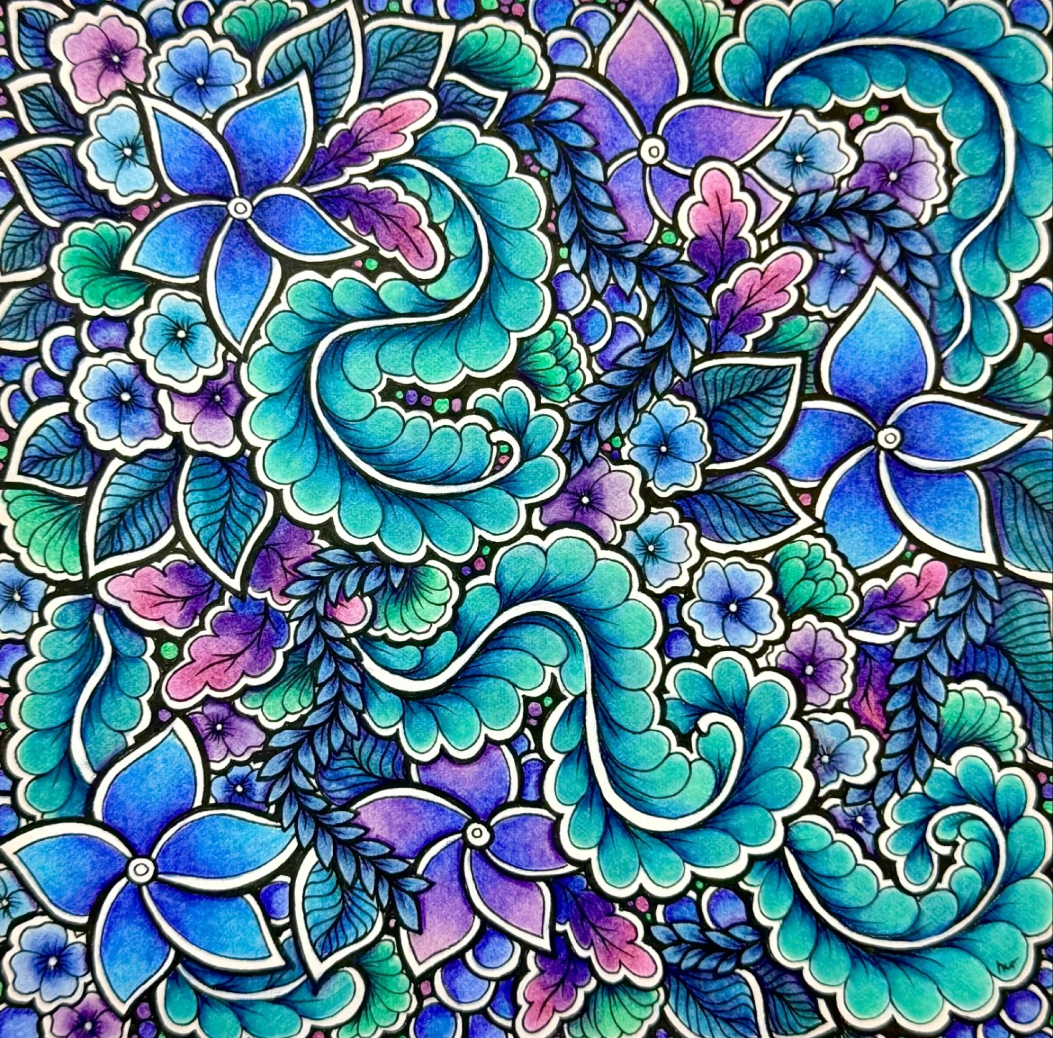This one was supposed to be ALL blue, but apparently it wanted to be something different! 

When it told me what it wanted, I said, &ldquo;You want purple and green? But I just did one that was purple and green!&rdquo; 
But it said, &ldquo;I don&rsqu