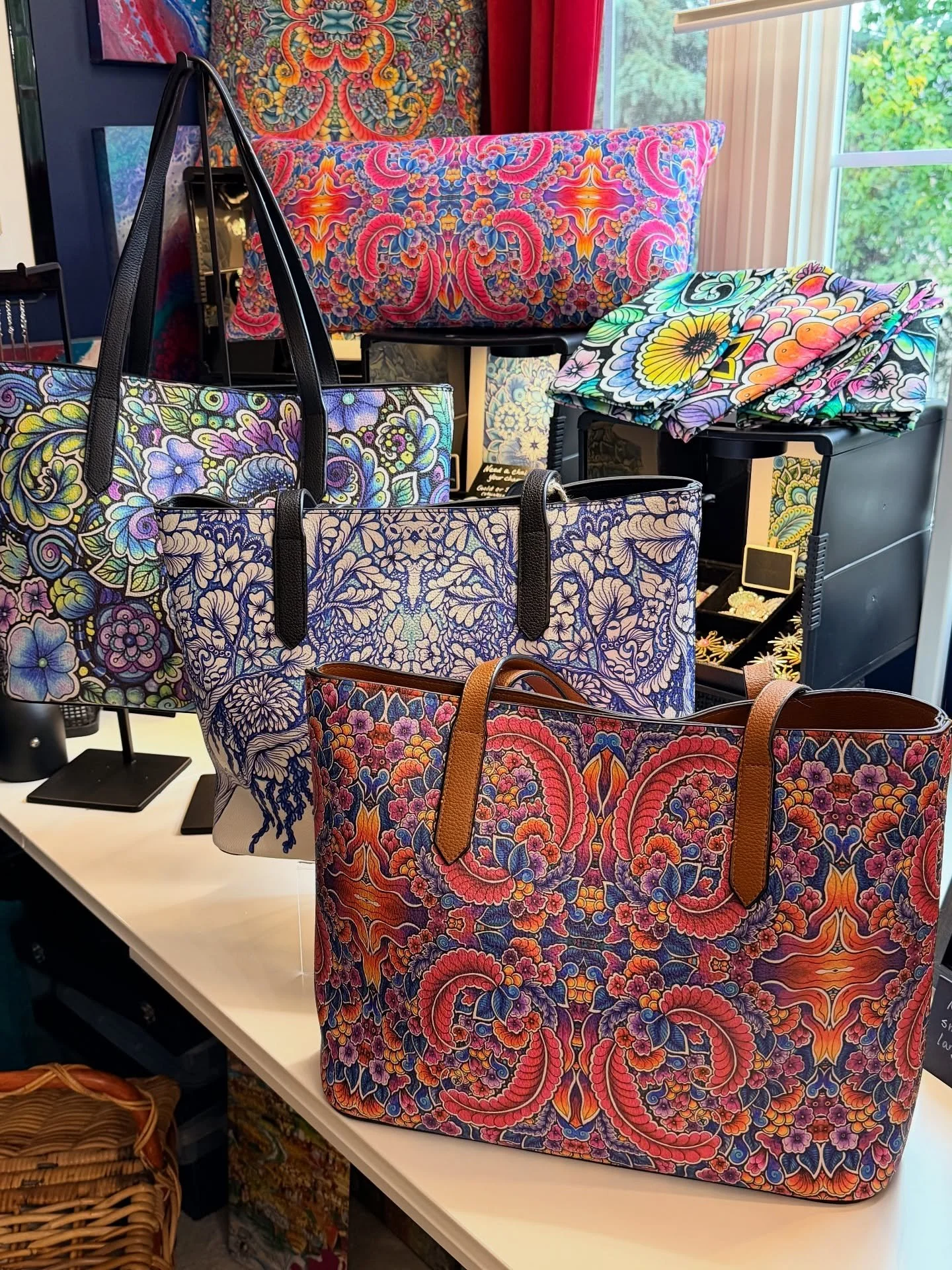 I&rsquo;m obsessed with these bags! The colours are so true to my original art, and the vegan leather feels supple and soft to the touch. I couldn&rsquo;t be happier with how they came together!

Want to see them in person?! If you&rsquo;re in the Ed