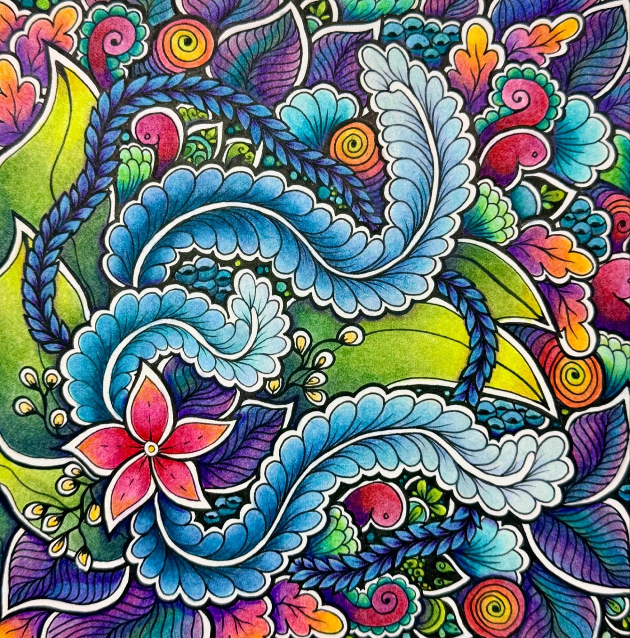 This one served up surprises through the whole process! Shapes came out of my pen I didn&rsquo;t expect, and the colour palette went in entirely different directions than I planned. Even though I&rsquo;m the artist, I&rsquo;m the happiest when the pi