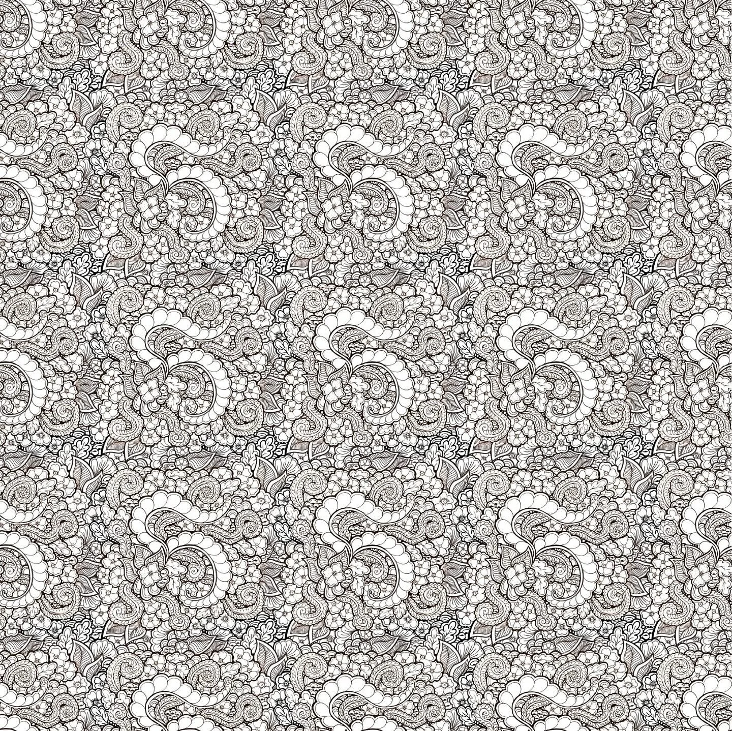 Another attempt at a seamless pattern, and this one was a journey! Follow along!

The last photo is what I actually started with &mdash; one of my usual designs, drawn free-hand on paper. I pulled it into Procreate, and created a seamless tile of it,