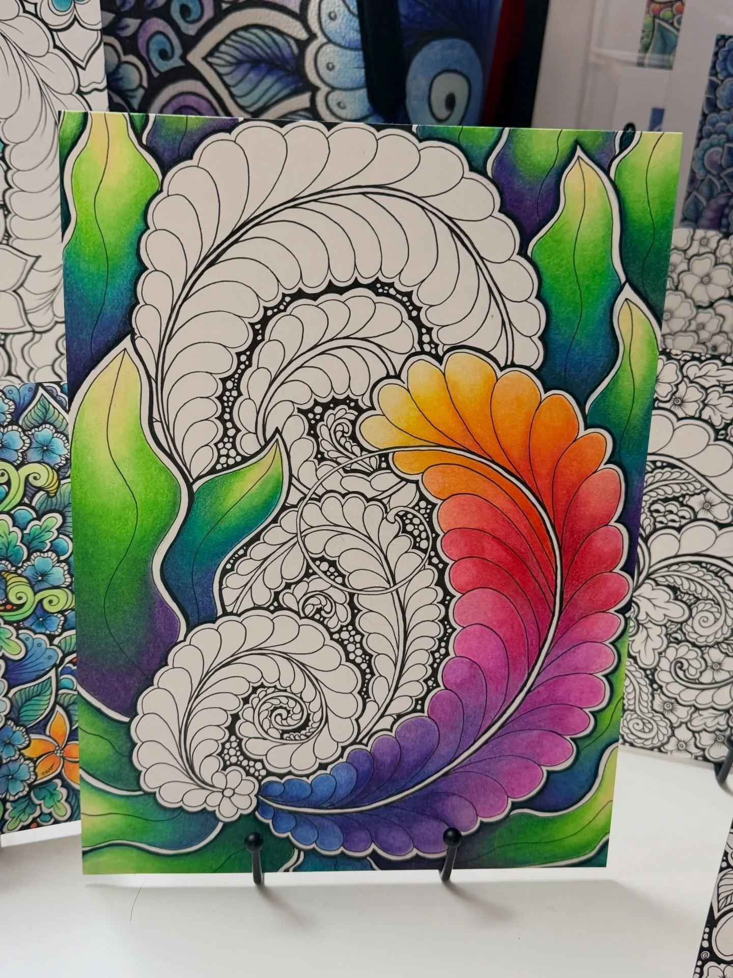 Work in progress! I drew this one at last summer&rsquo;s Whyte Ave Art Walk as a demonstration piece. I was drawing quickly, and distractedly &mdash; wind, rain, dogs, and crowds &mdash; so I kept it super simple. It&rsquo;s been on my To Be Coloured