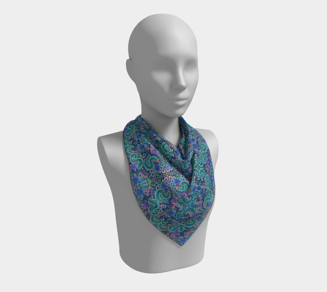 Flowers in Your Hair Square Scarf