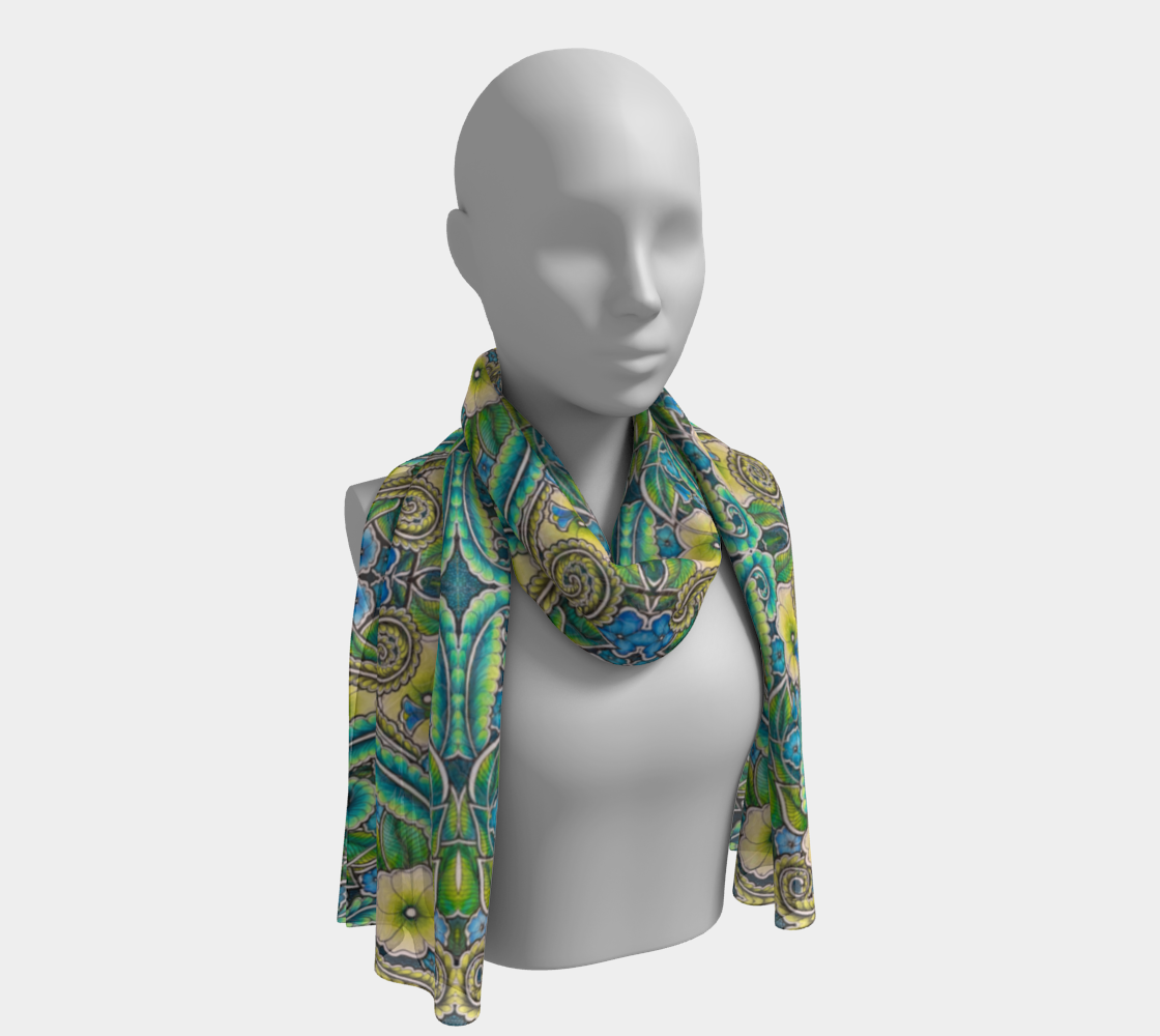 Elephants and Flowers Long Scarf