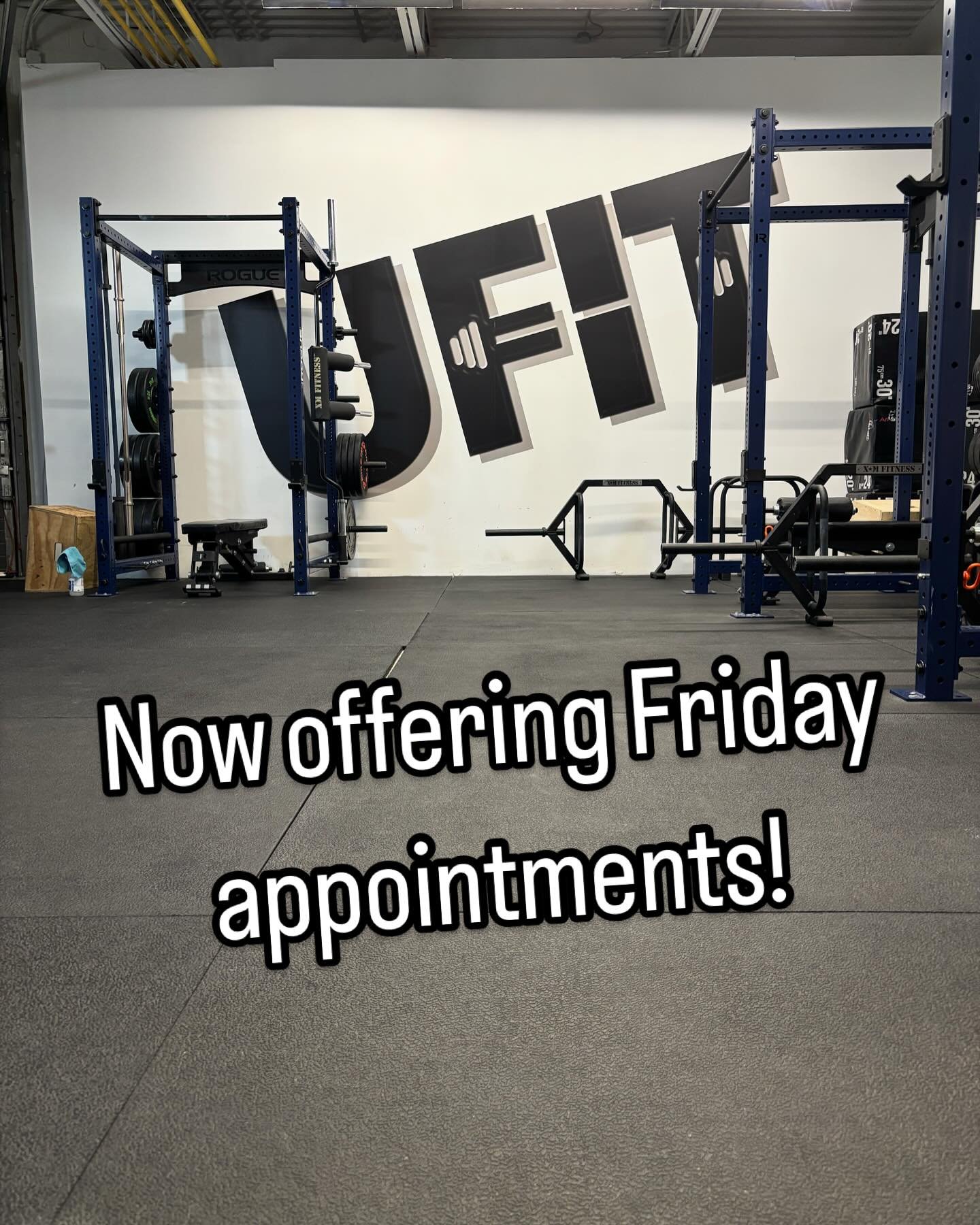 I&rsquo;ve added Friday morning appointments at UFit, for those of you who have been asking.

My update hours are:

Monday 9:30am to 4:15pm
Tuesday 9:40am to 5:30pm
Wednesday 7:30am to 12:30pm
Thursday 9:40am to 5:30pm
Friday 8:00am to 12:00pm