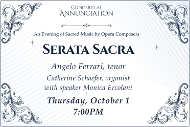 Serata Sacra: An Evening of Sacred Music by opera composers