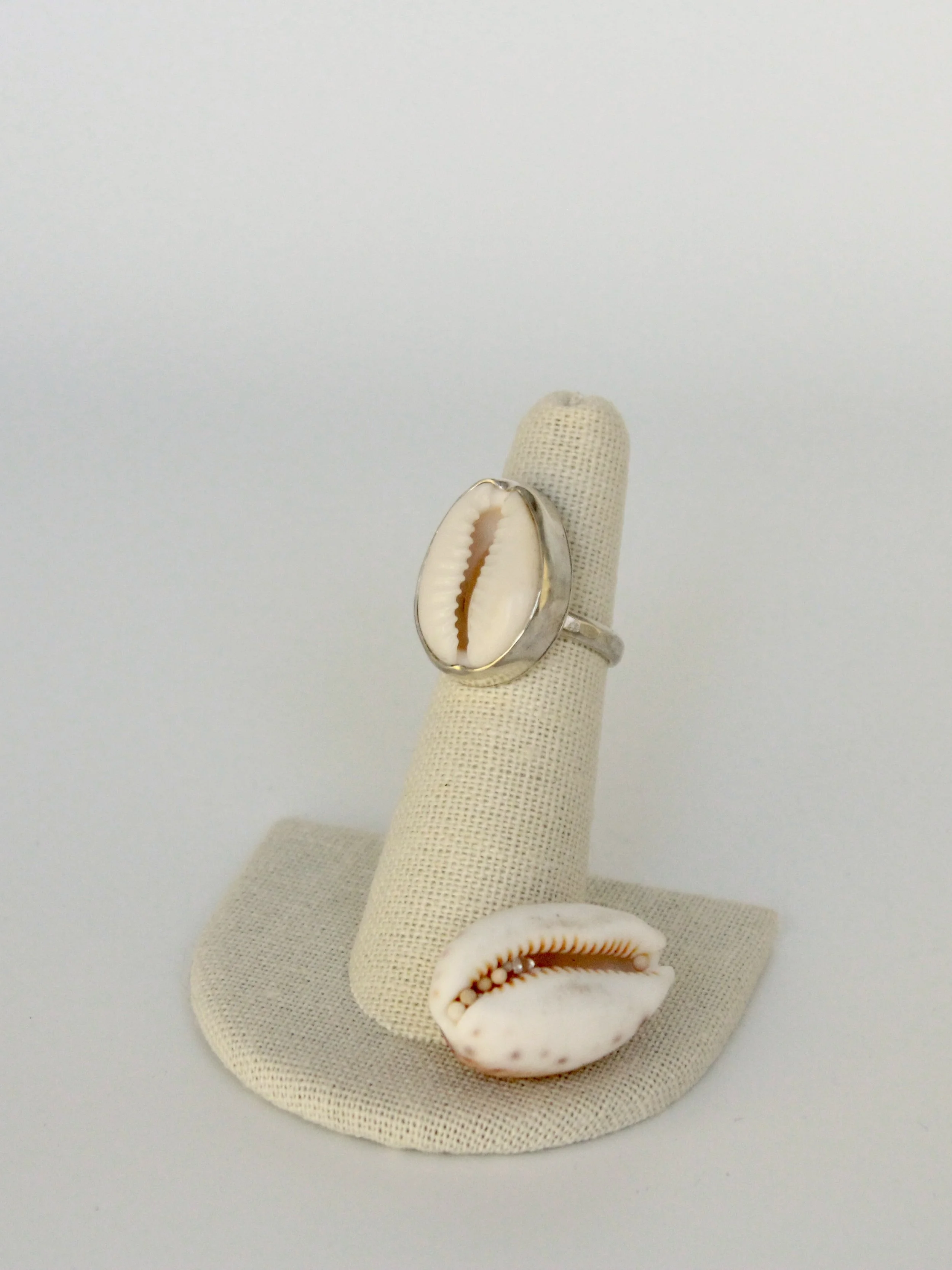 Size 5 Sterling Silver Cowrie Ring