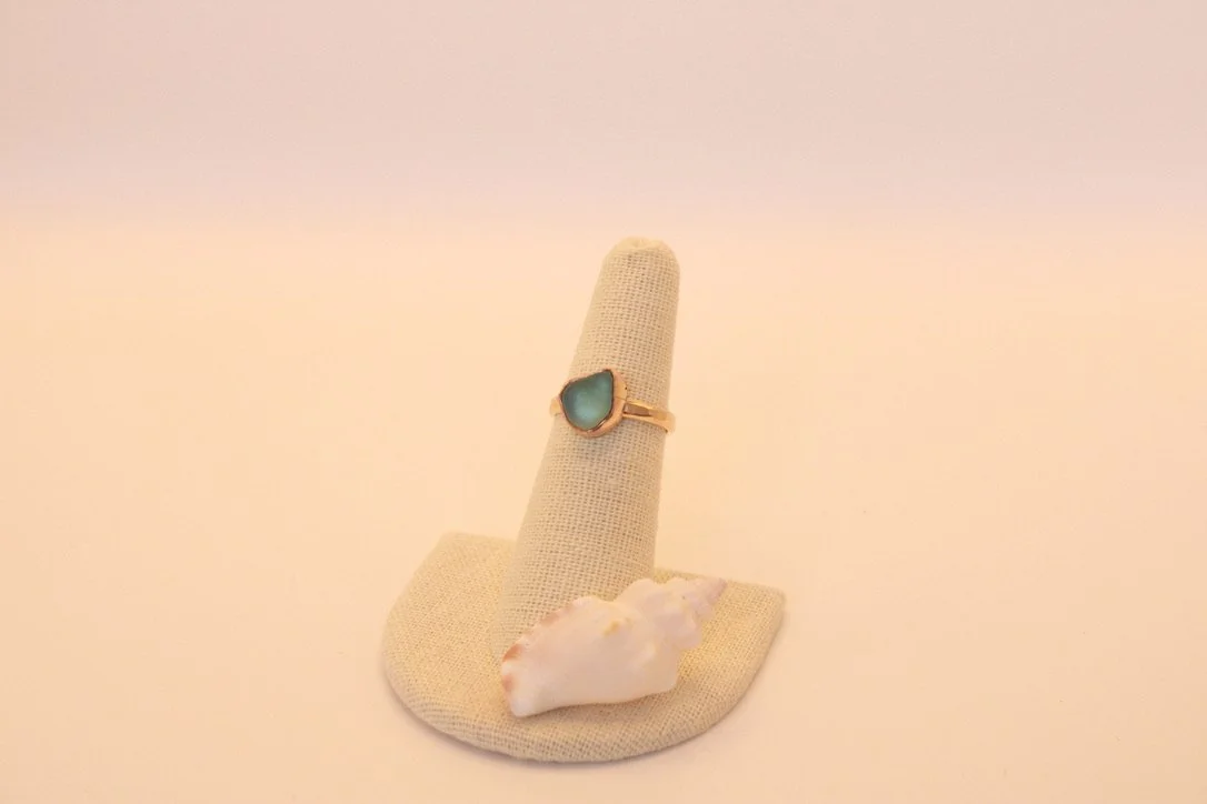 Size 6 14k GF Seaglass Ring