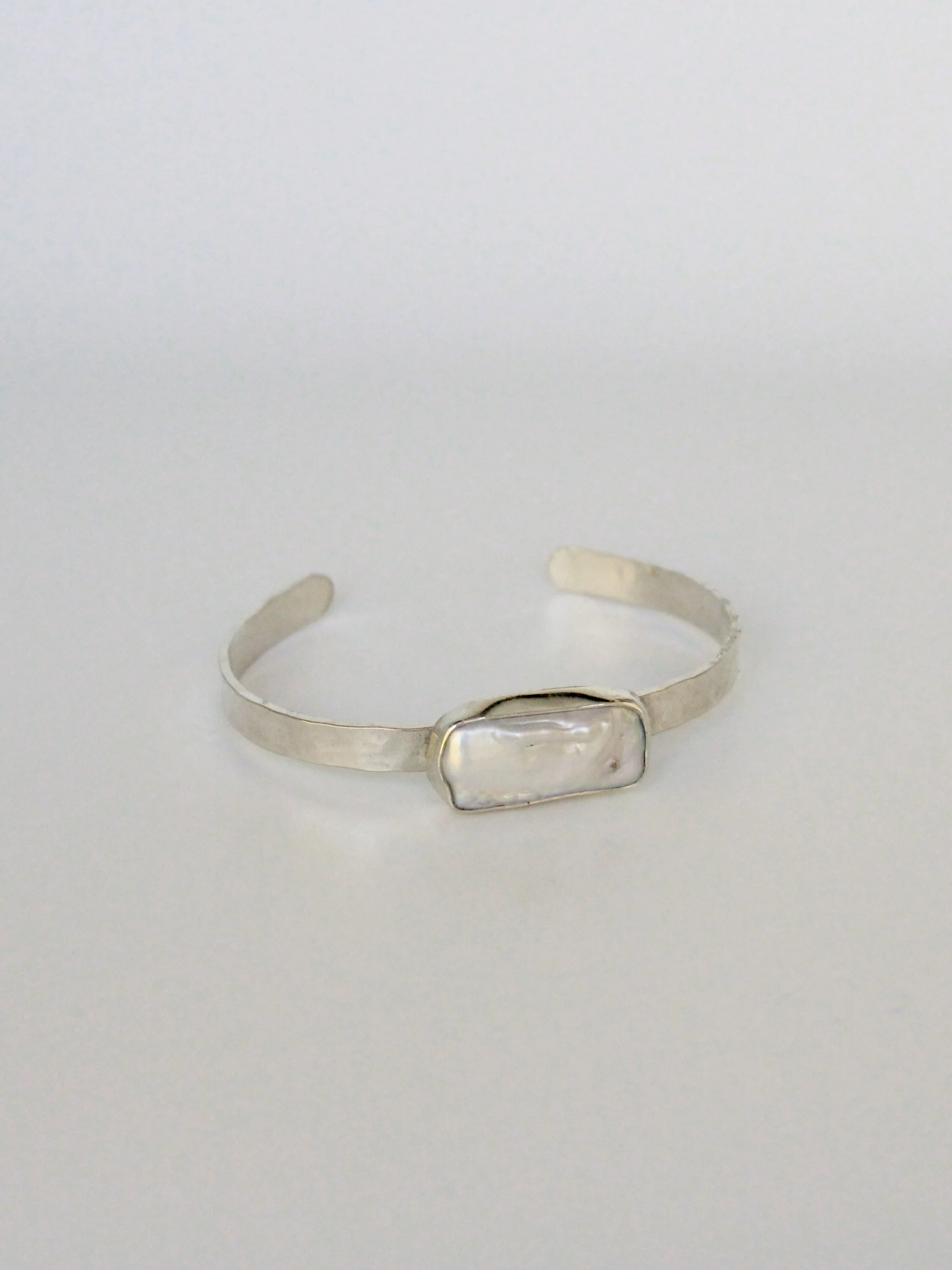 Sterling Silver Biwa Pearl Cuff