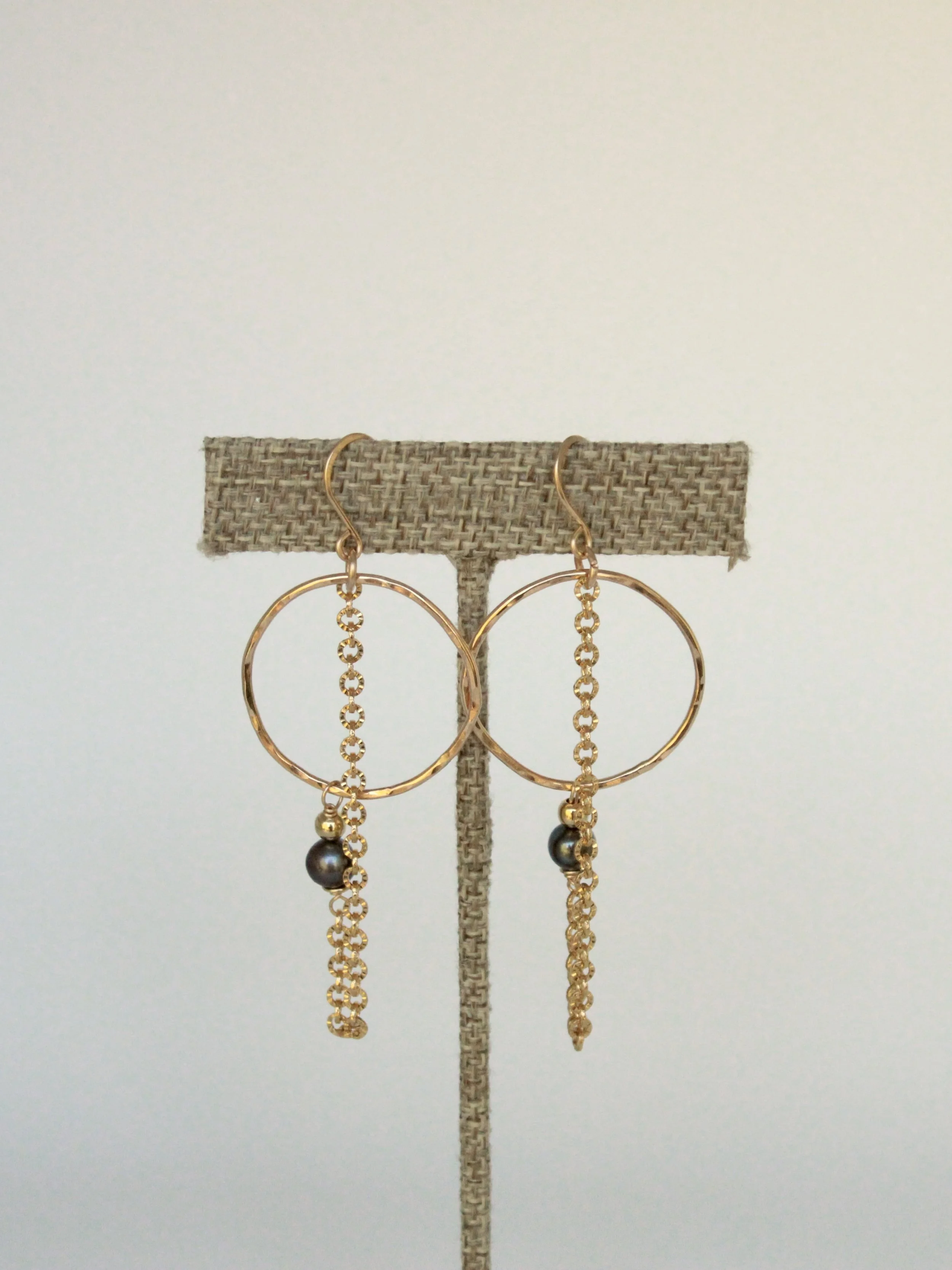 14k Gold Filled Blue Pearl Hoop