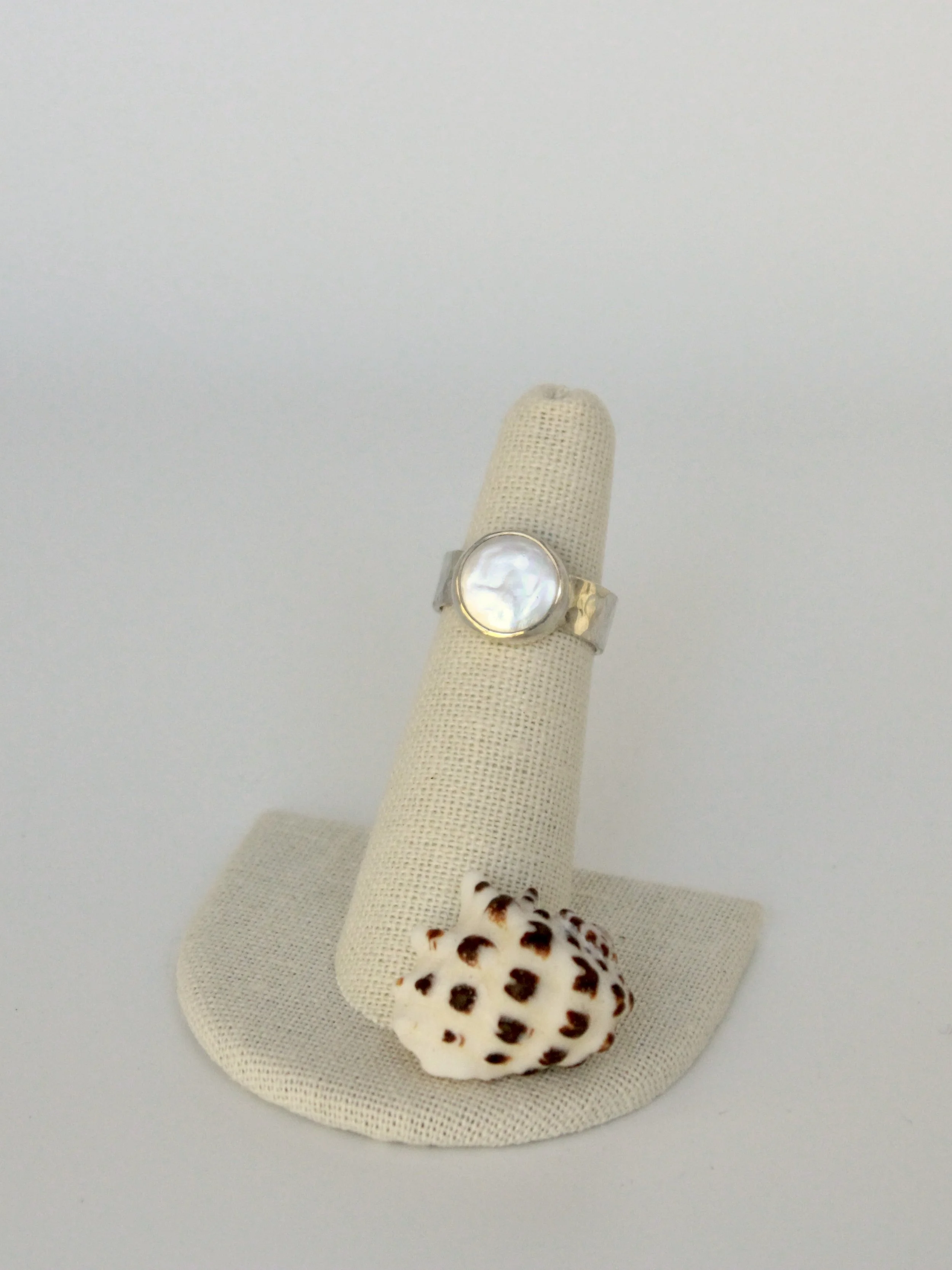 Size 5.25 Sterling SIlver Round Freshwater Pearl Ring