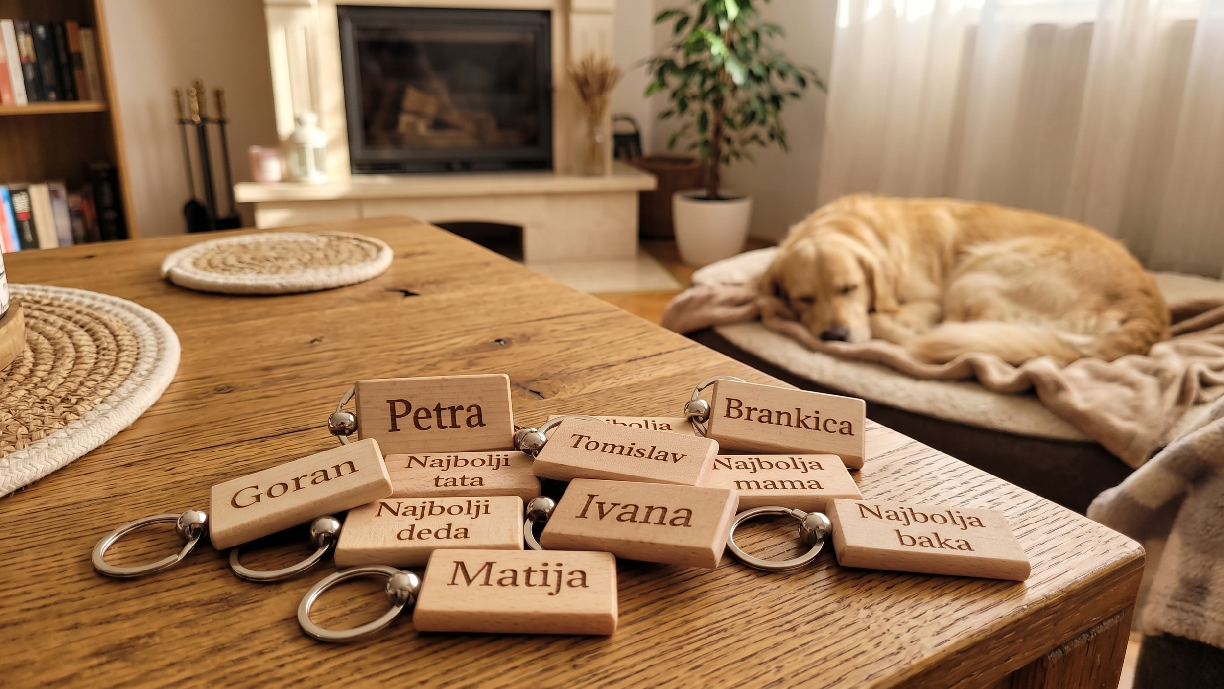 Personalizirani drveni privjesak - Najbolja Mama / Tata / Baka / Dida