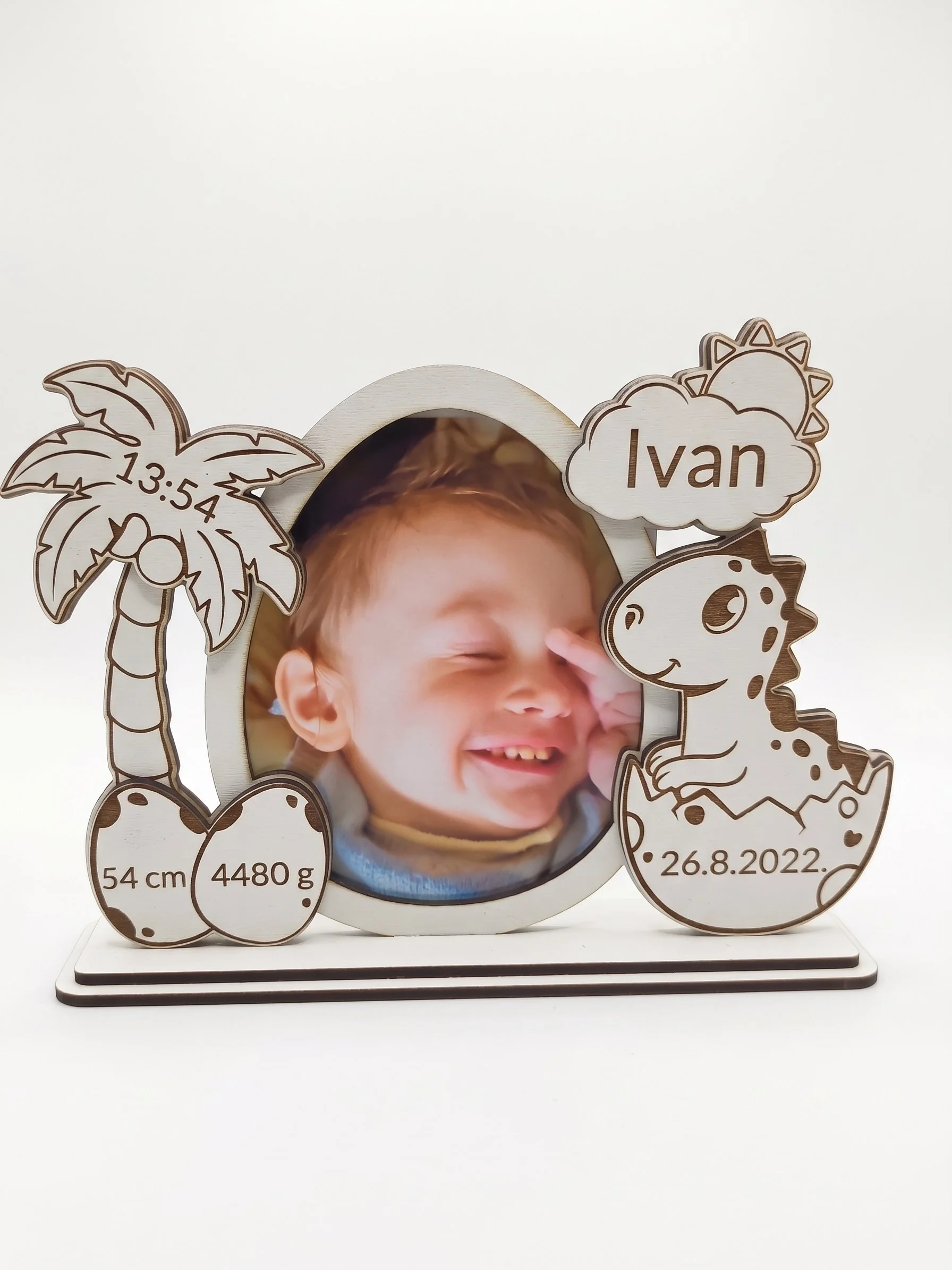 Personalizirani drveni okvir s podacima o rođenju bebe
