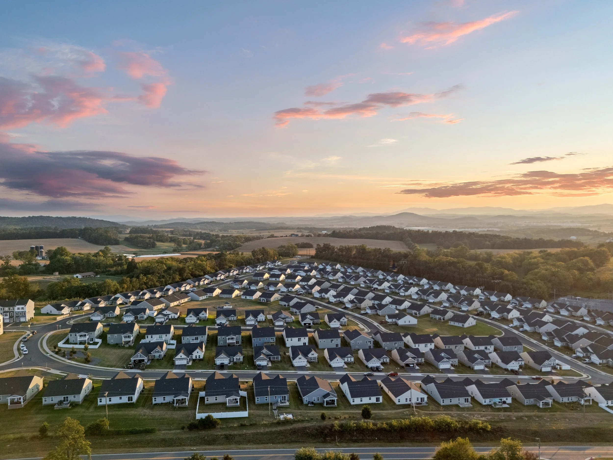 Drone Photography of Ryan Homes Community in Harrisonburg VA