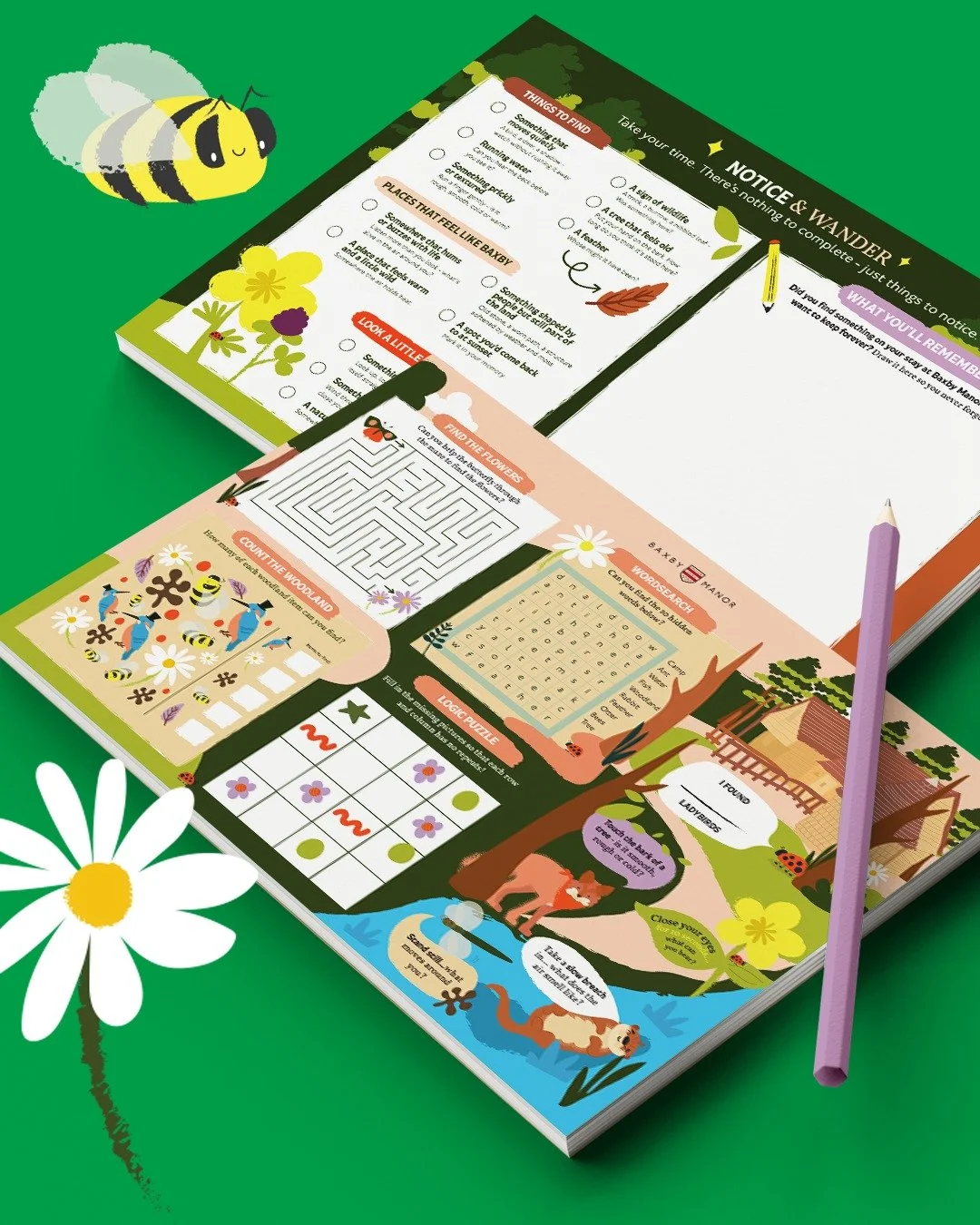 NEW PROJECT ⚡️

It's been great to recently produce the children's activity pads for the lovely @baxbymanor 🌲

It was important for the designs to have the overall Baxby Manor feel around nature and wellbeing, so we incorporated a great mix of puzzl