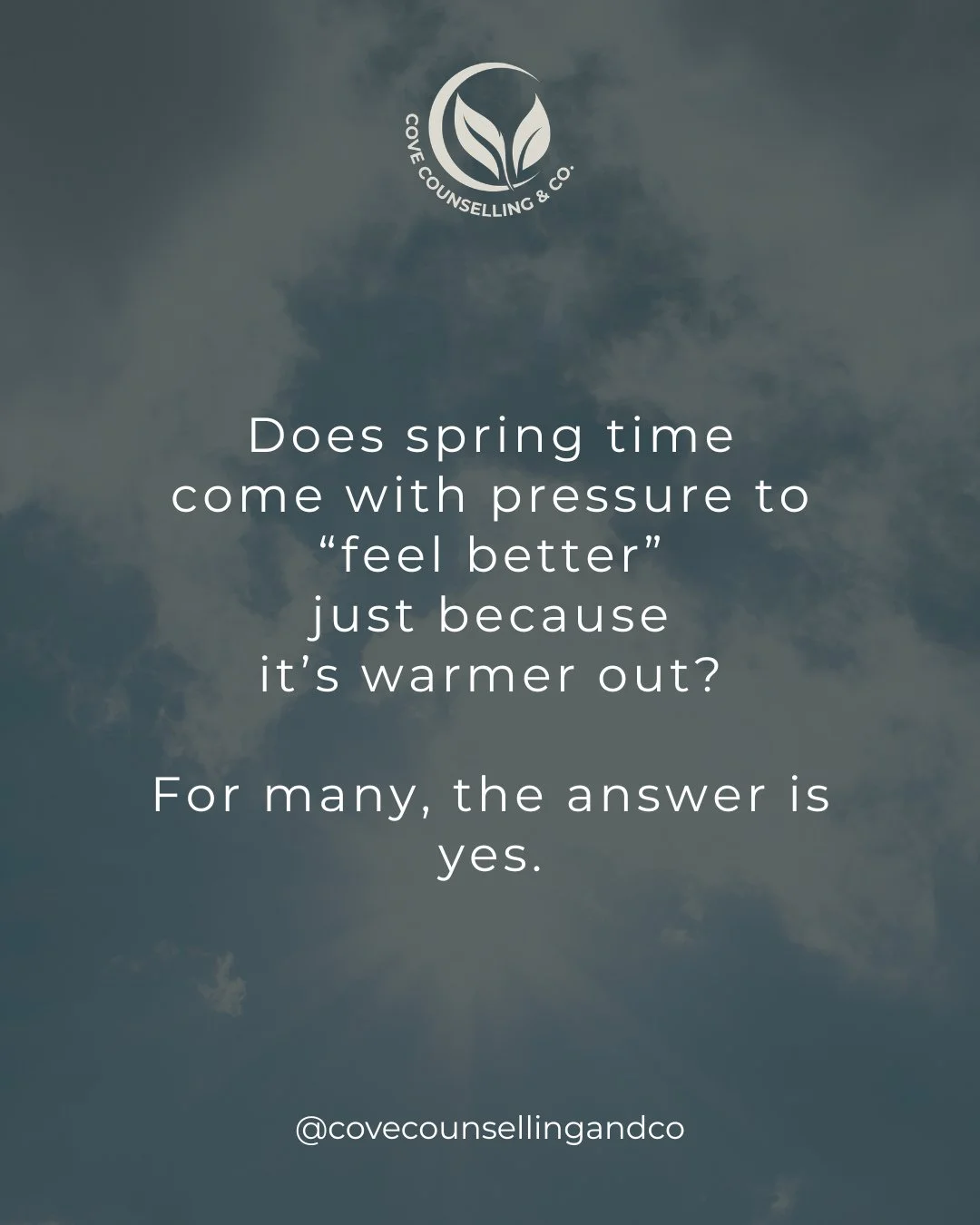Spring can come with this expectation that things should feel lighter. ☀️⁠
⁠
You "should" have more energy.⁠
You "should" feel more motivated.⁠
You "should" be in a better mood.⁠
⁠
And when that&rsquo;s not your experien