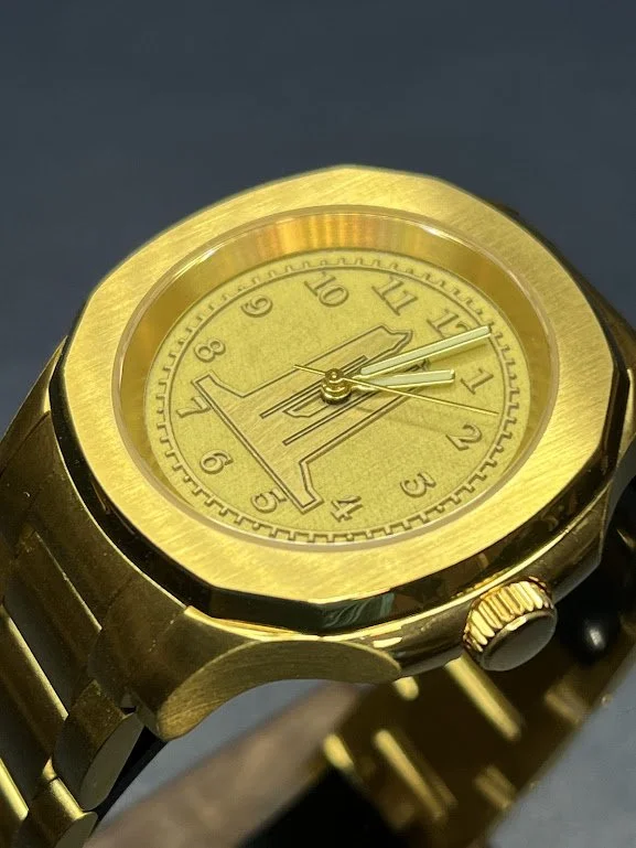 Canadian National Vimy Memorial custom engraved wristwatch made in canada gold style