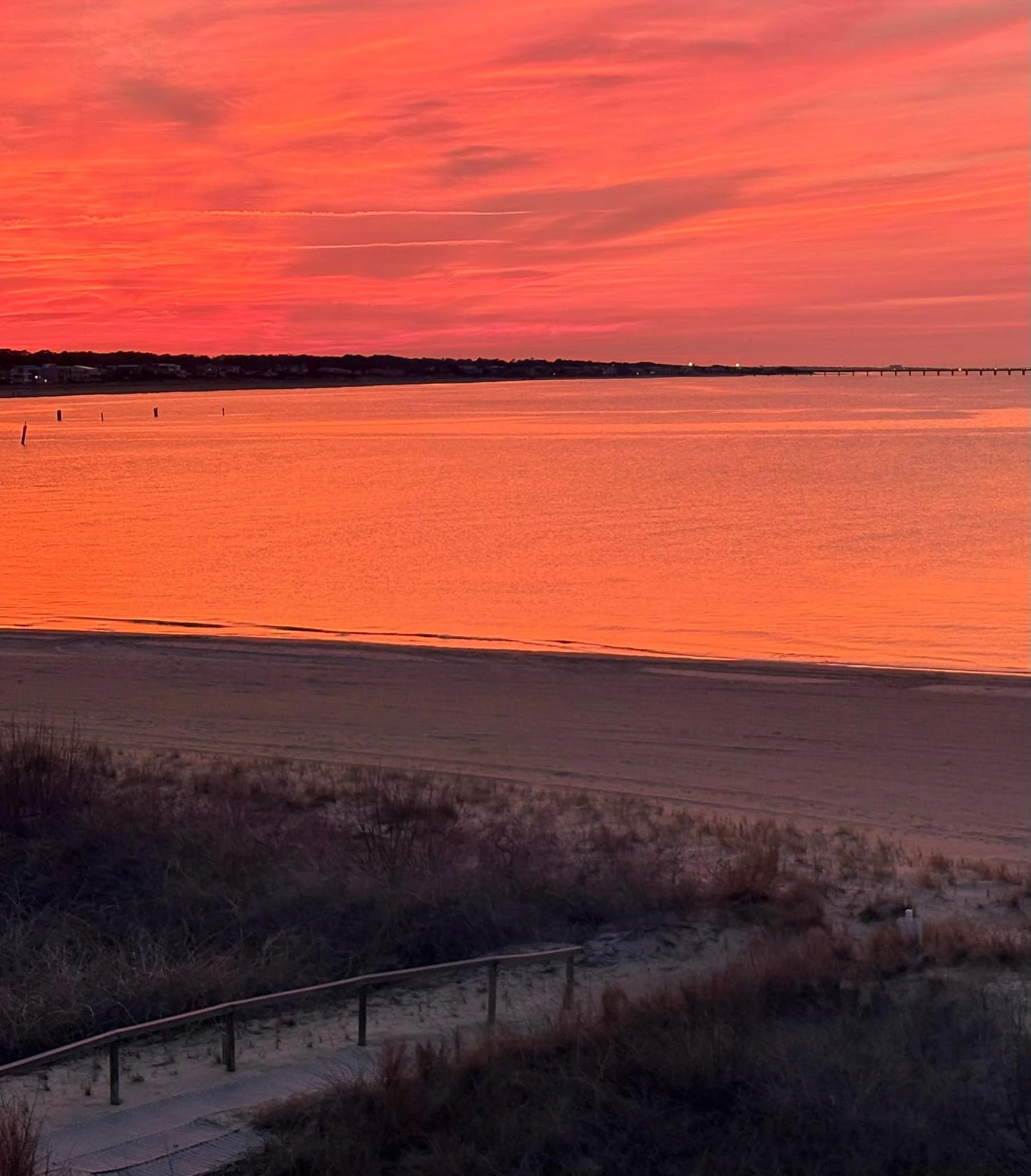 Beautiful sunset tonight.  We actually stopped what we were doing and took a moment to step outside to see it.