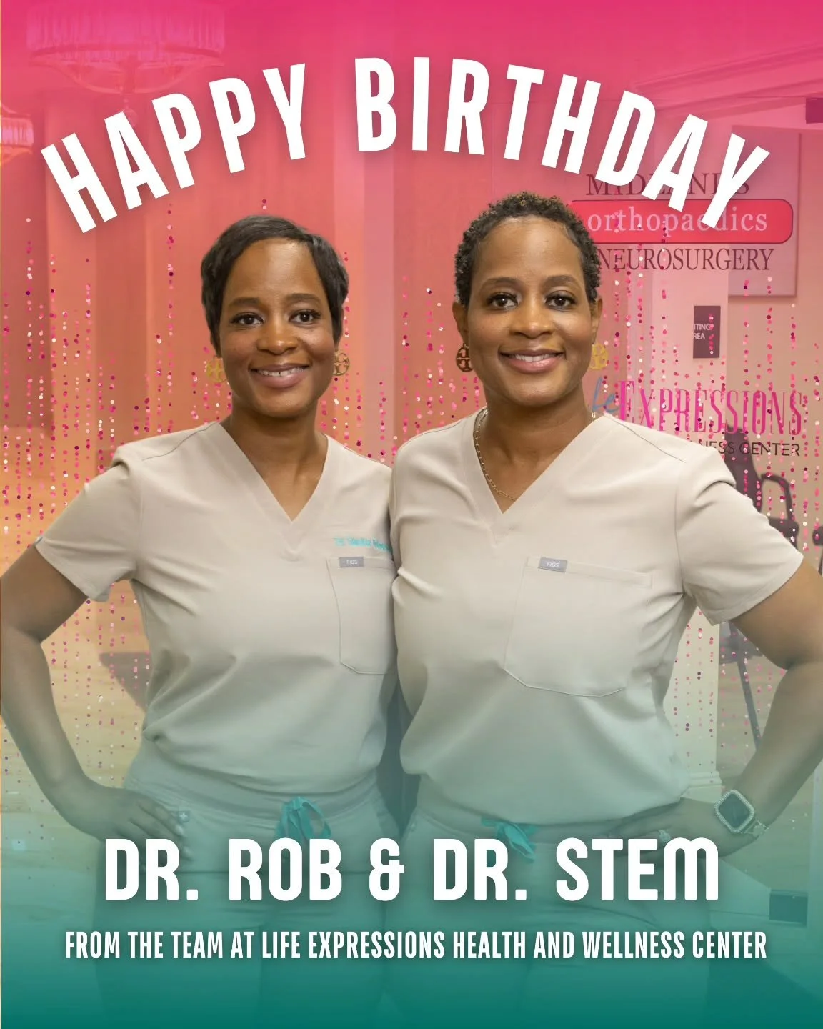 LEHWC Community | Happy Birthday Docs!!!

🎉 Happy Birthday to our favorite twin docs &mdash; Dr. Rob &amp; Dr. Stem! 🎂💖

We hope your day is filled with joy, laughter, and all the love you give to others every day.

Life Expressions Community &mda