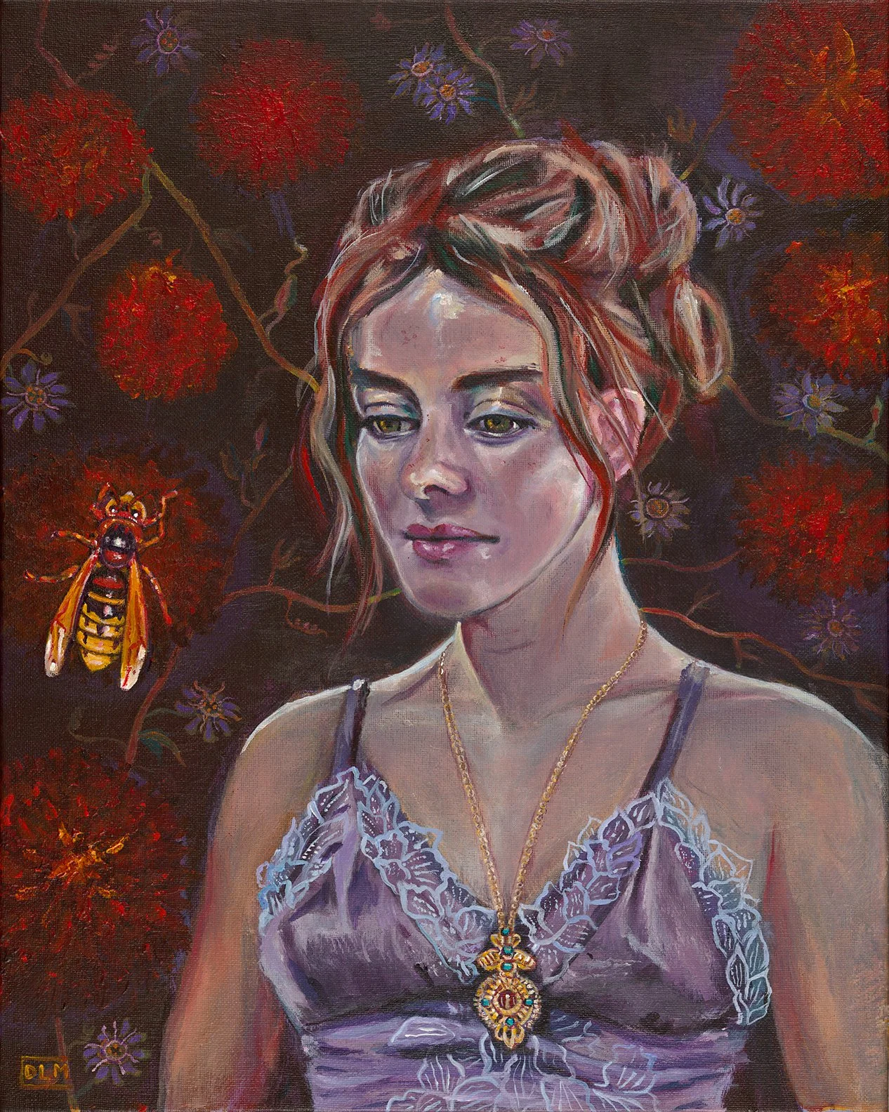 Amelie and the Hornet  
Acrylic on Canvas  
16" x 20"  
