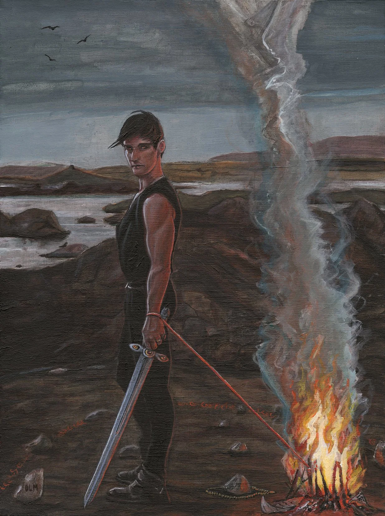 Ritual Of Separation  
Acrylic on Wood Panel  
13" x 17" (framed)  