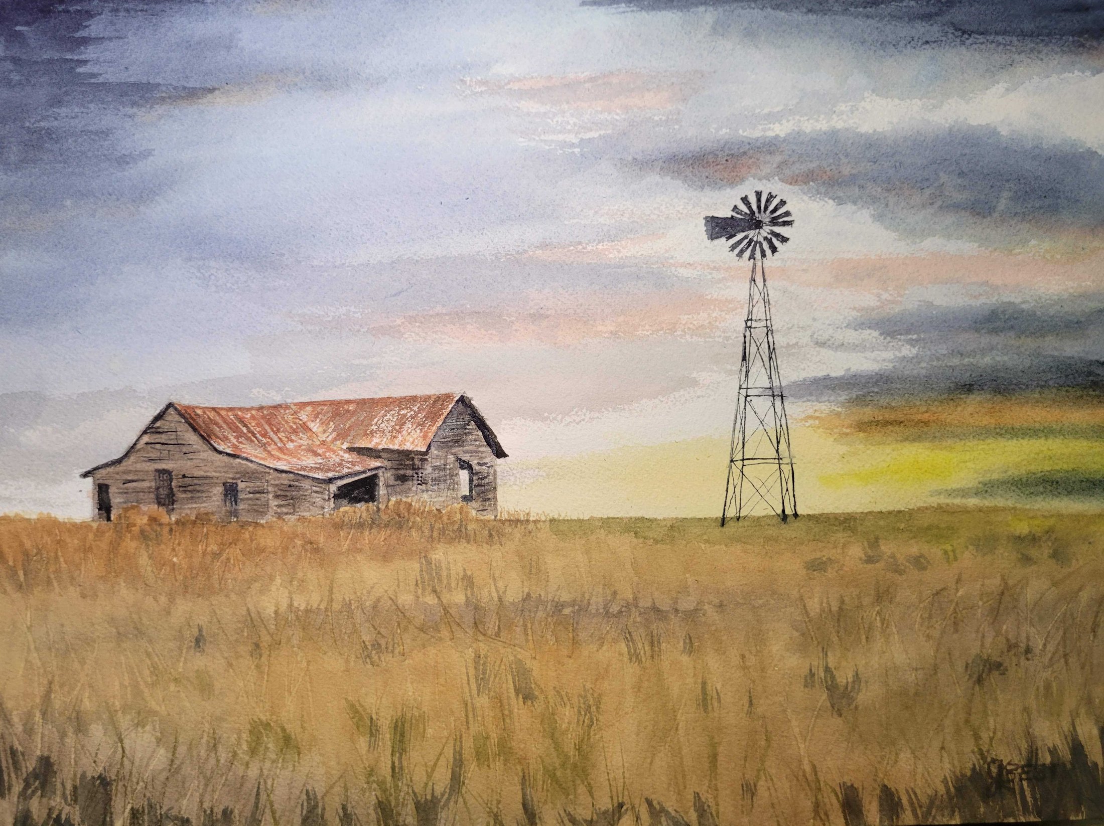 Whispers of the Past    Watercolor on paper   11 X 14