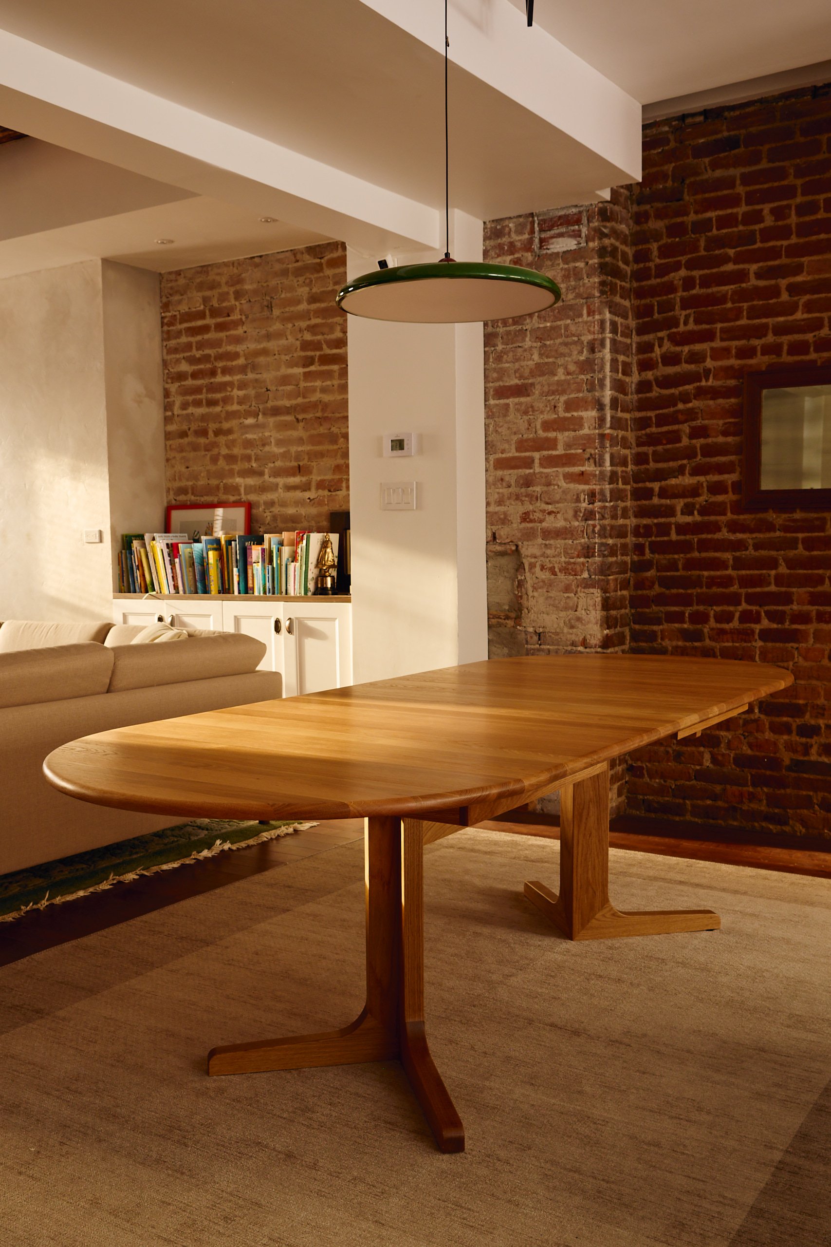 White oak extension table