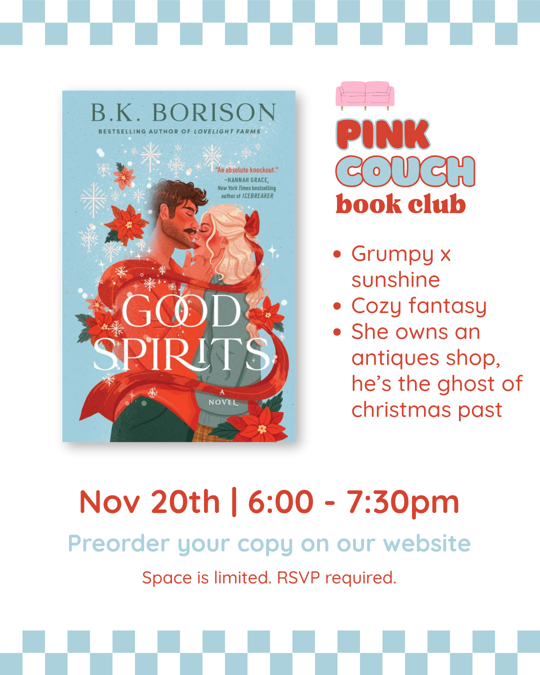Pink Couch Book Club - Good Spirits by BK Borison