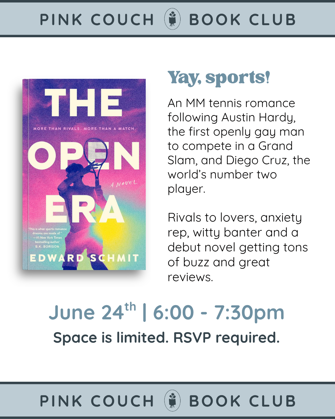 Pink Couch Book Club - The Open Era