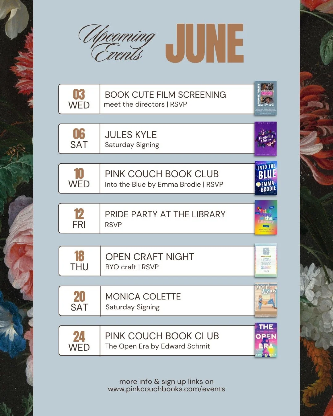 🌈 JUNE EVENTS 🌈
We're looking forward to a month full of PRIDE and so much joy!!! 

RSVPs are at the events link on our bio.