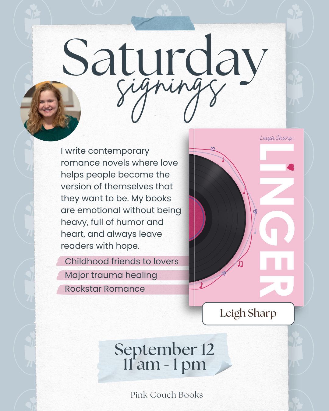 Saturday Signing: Leigh Sharp
