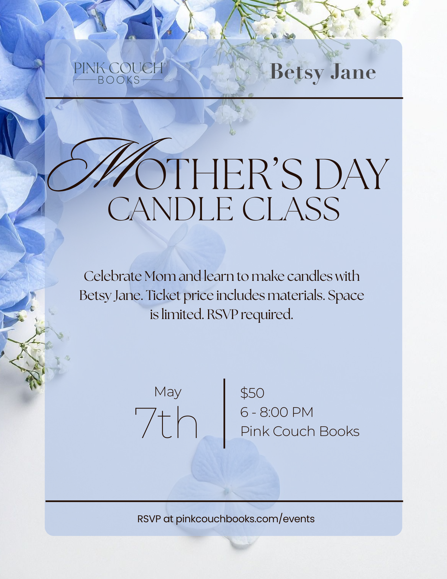 Mother’s Day Candle Making Class with Betsy Jane 
