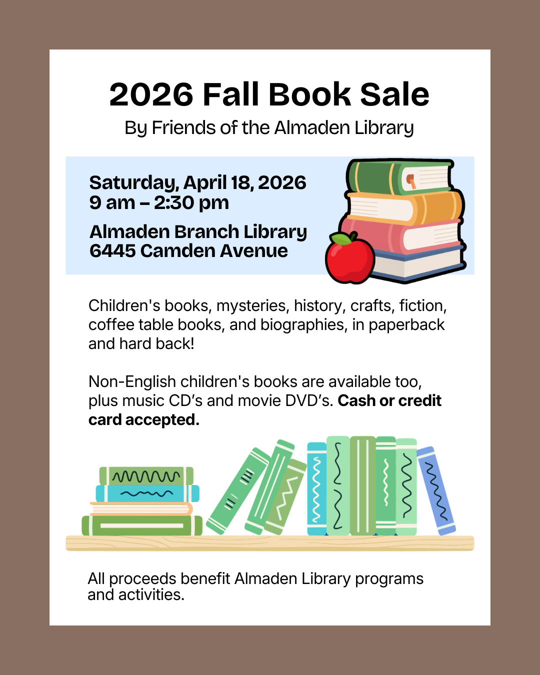 Almaden Library Fall Book Sale