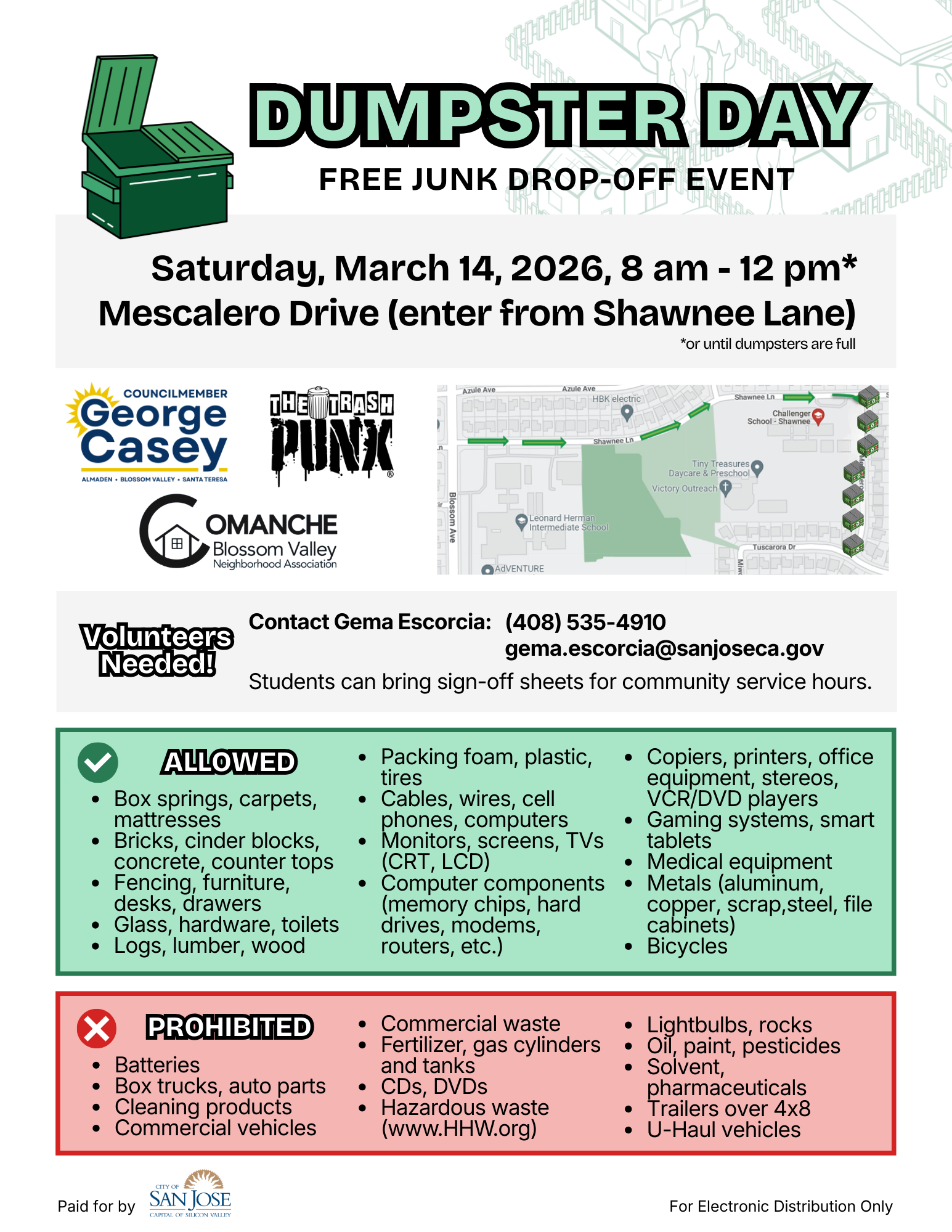 Dumpster Day at Mescalero Drive