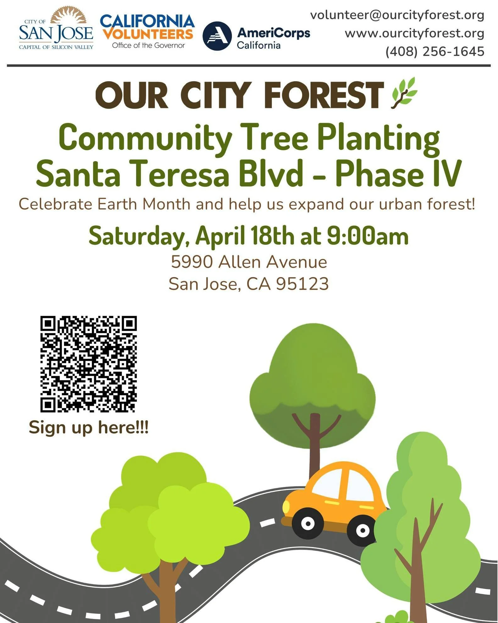 Join Santa Teresa Boulevard neighbors this Saturday, 9 am, at 5990 Allen Avenue for a community tree planting with Our City Forest. Learn more at volunteer@ourcityforest.org or (408) 256-1645.