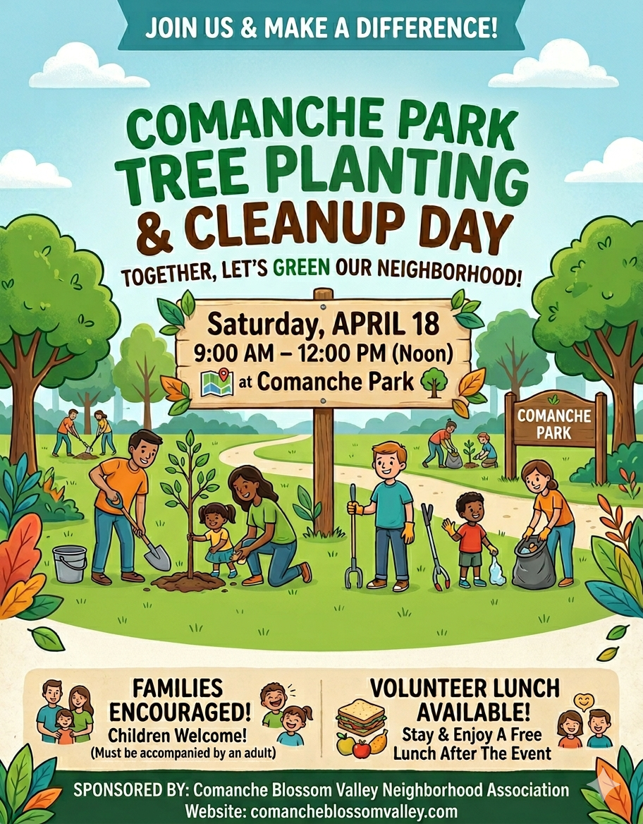 Comanche Park Tree Planting &amp; Cleanup Day