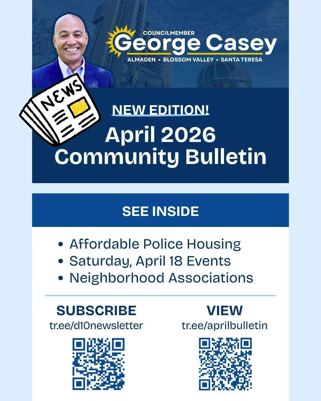 We just posted the April edition of our regular Community Bulletin!
Check it out at tr.ee/aprilbulletin
Subscribe at tr.ee/d10newsletter

What's inside:
- Affordable Police Housing
- Saturday, April 18 Events
- Neighborhood Associations
And more!