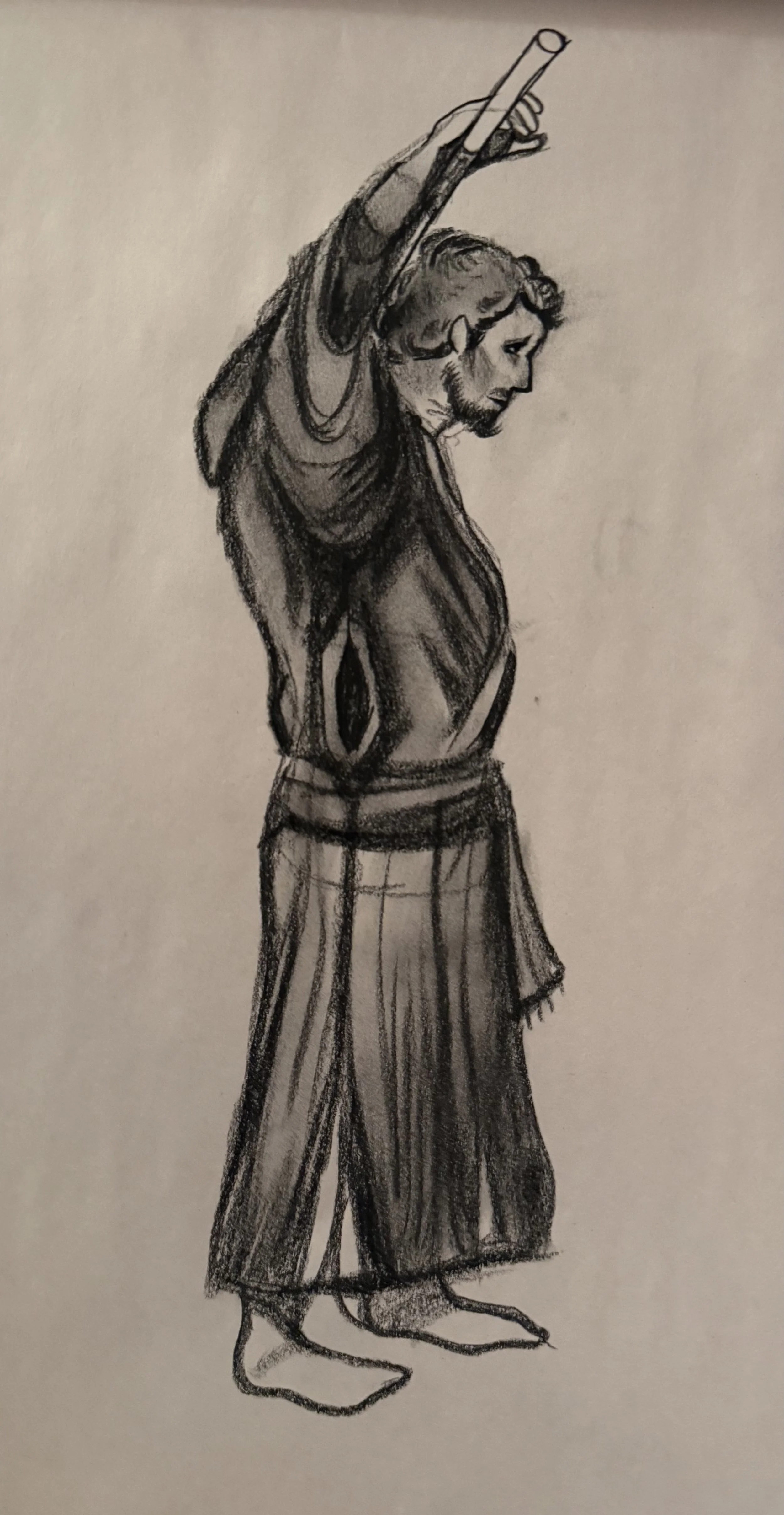 charcoal drapery study. 2025.