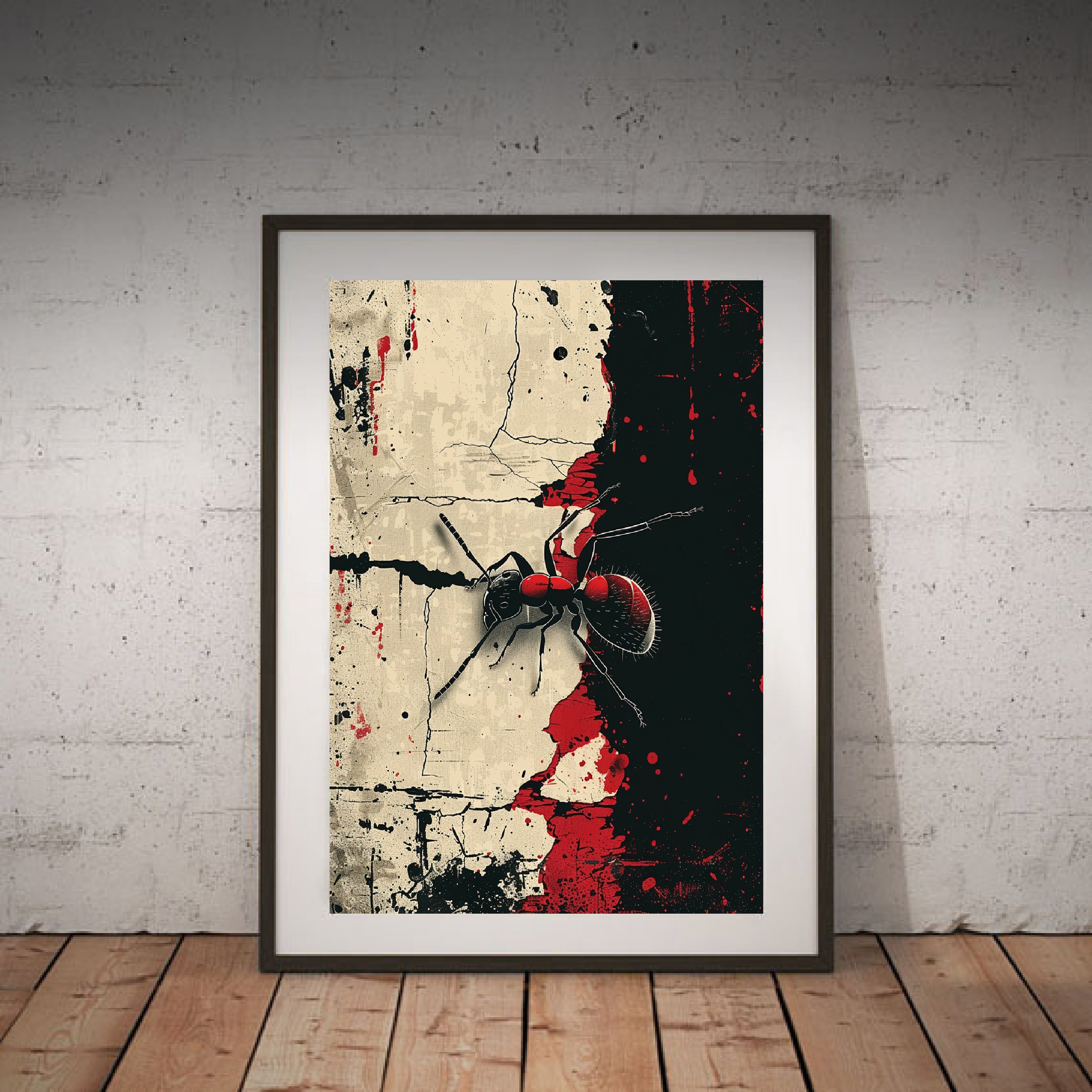 AI-generated artwork titled 'Ant-tension to details Poster', great for home decor or as a unique gift.