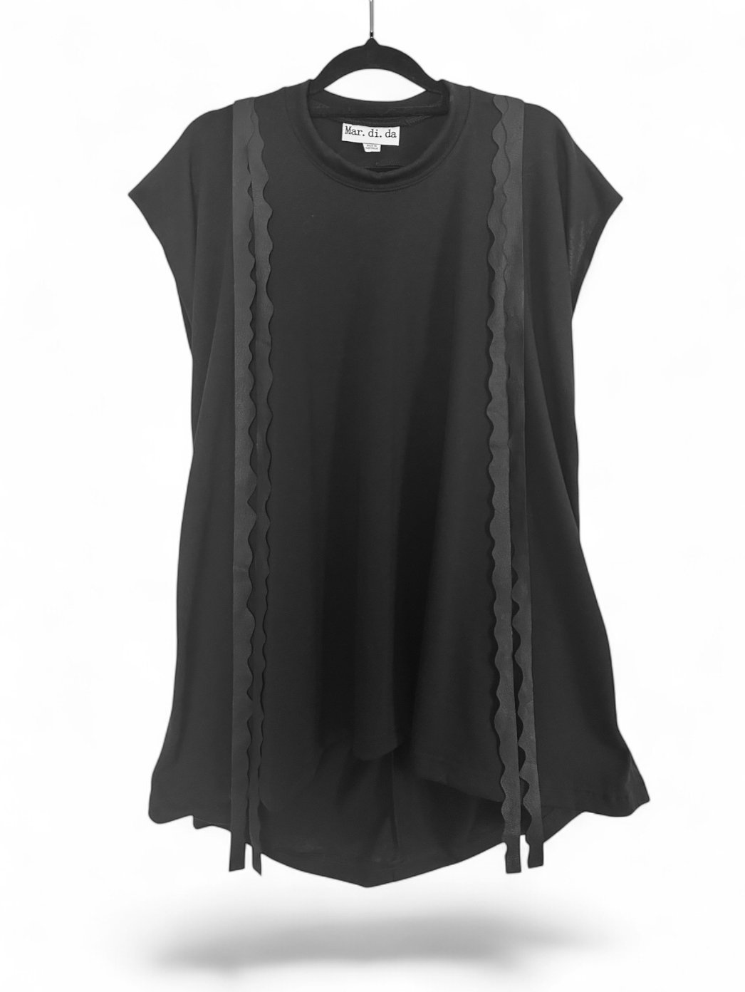Heavy rugby knit oversized asymmetric tee custom made to order by Mar-di-da
