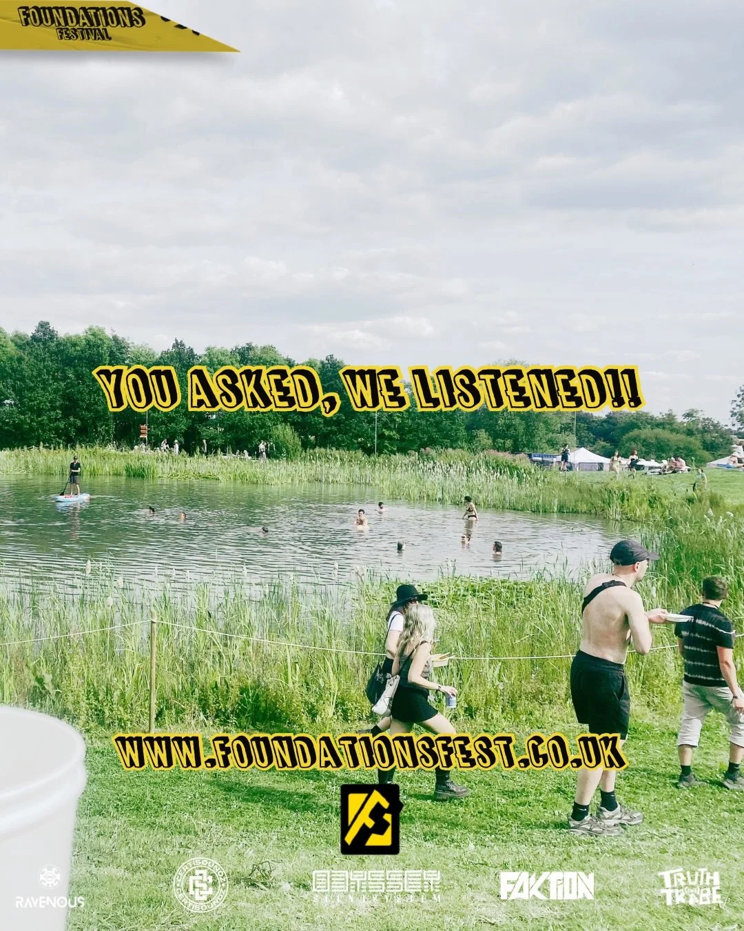 A FEW NEW PHASE 2 ARTISTS!

WE'RE KEEPING TO OUR ROOTS! 

PHASE 2 LINE UP OUT NEXT WEEK!

PHASE 2 TICKETS NOW LIVE - &pound;115

BIG UP TO EVERYONE SUPPORTING!

WWW.FOUNDATIONSFEST.CO.UK