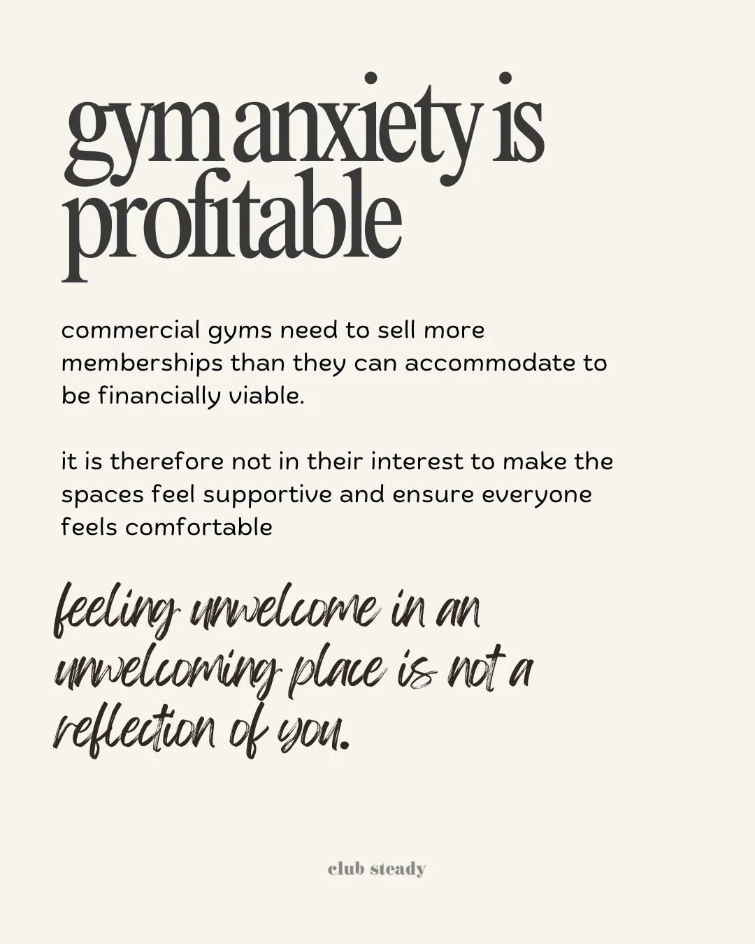 confidence in the gym isn&rsquo;t something you bully yourself into, it&rsquo;s something that grows with support, but you have to be the one to go looking for it, and take the steps x