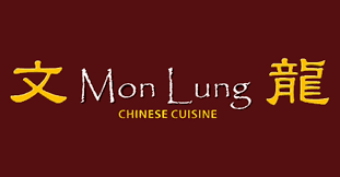 Sign with Chinese characters, the words 'MonLung,' and 'Chinese Cuisine' written on a red background.